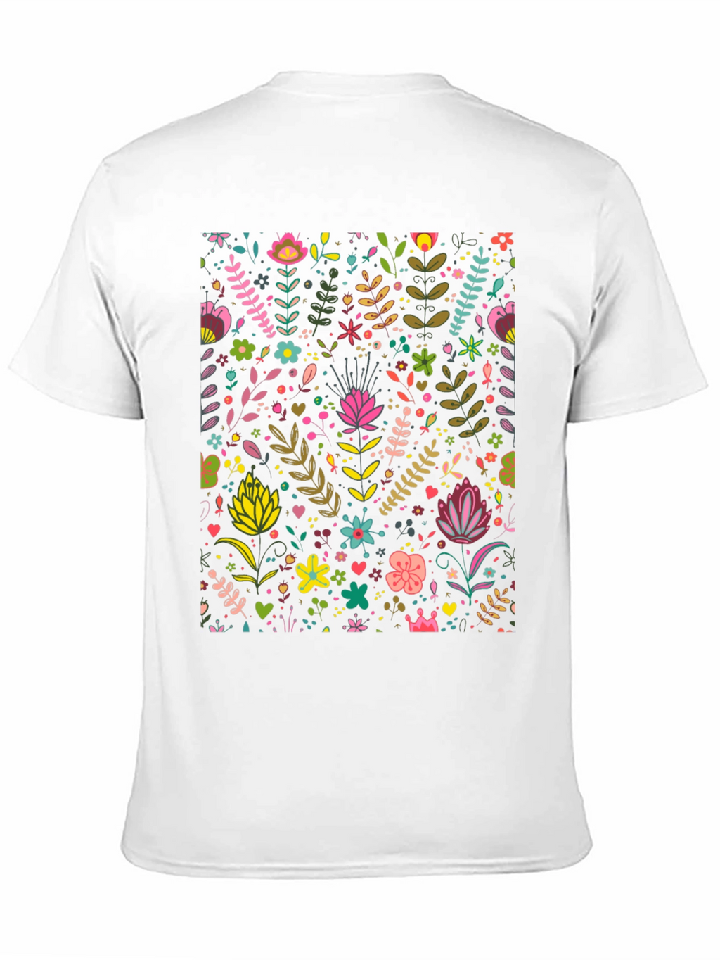 Floral Pattern T-Shirt - Black