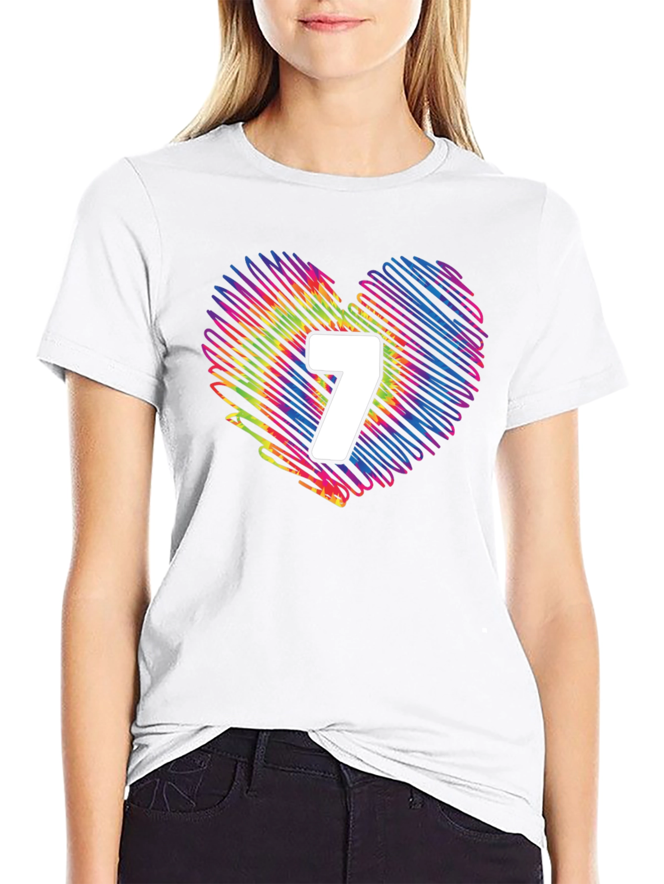Rainbow Heart Number 7 T-Shirt