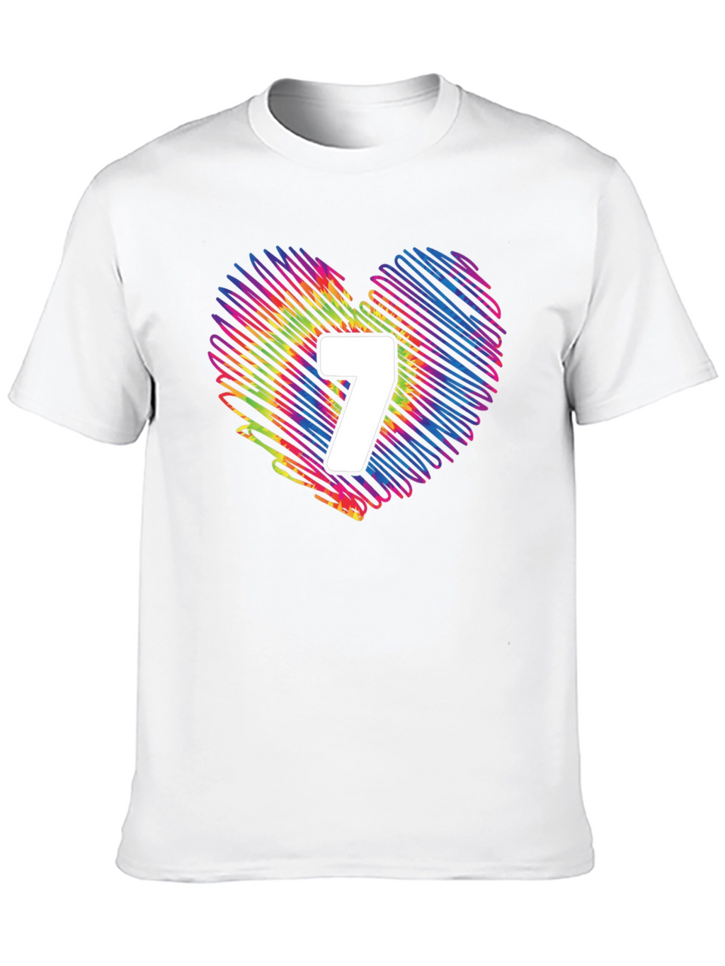 Rainbow Heart Number 7 T-Shirt