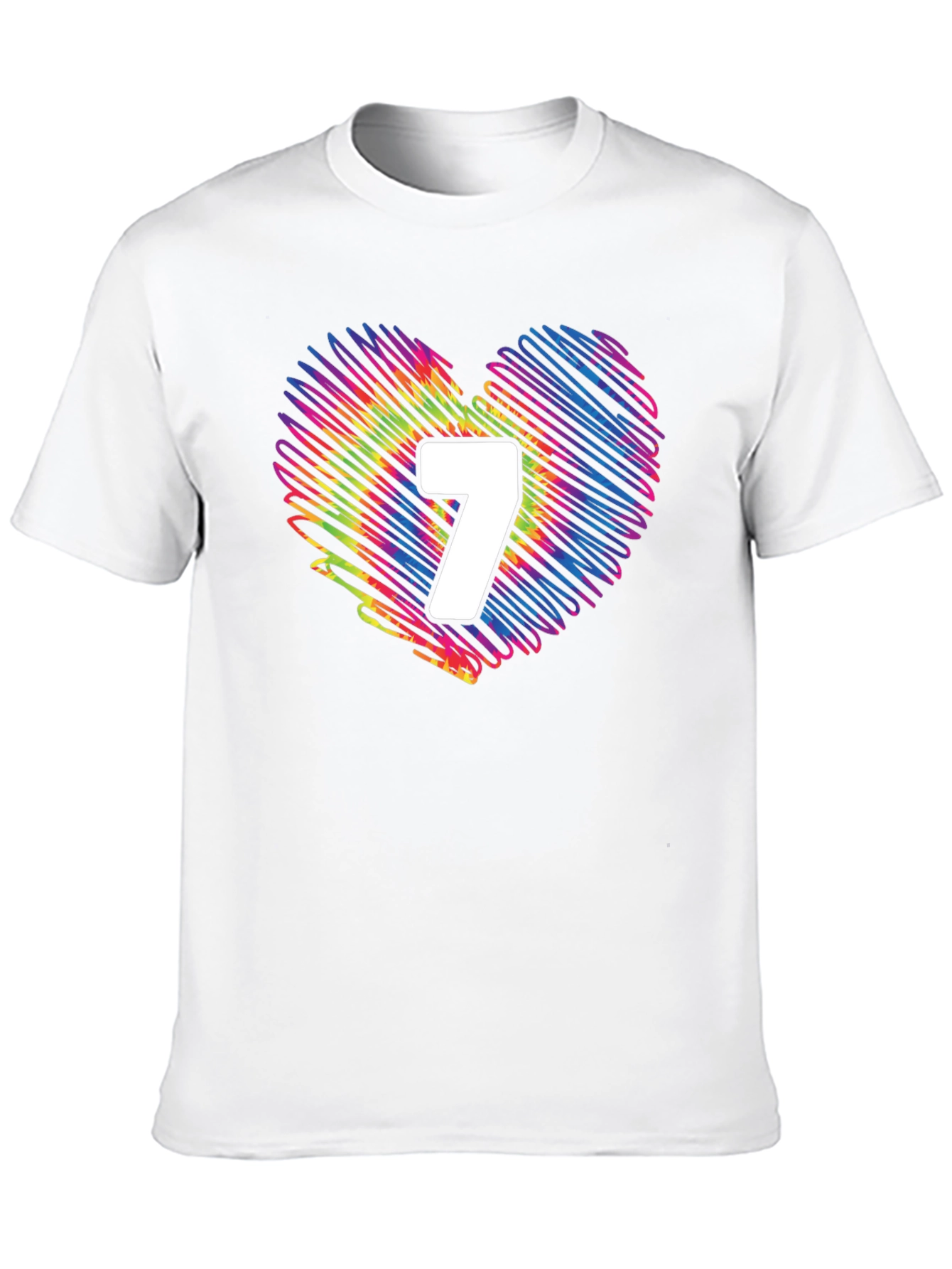 Rainbow Heart Number 7 T-Shirt