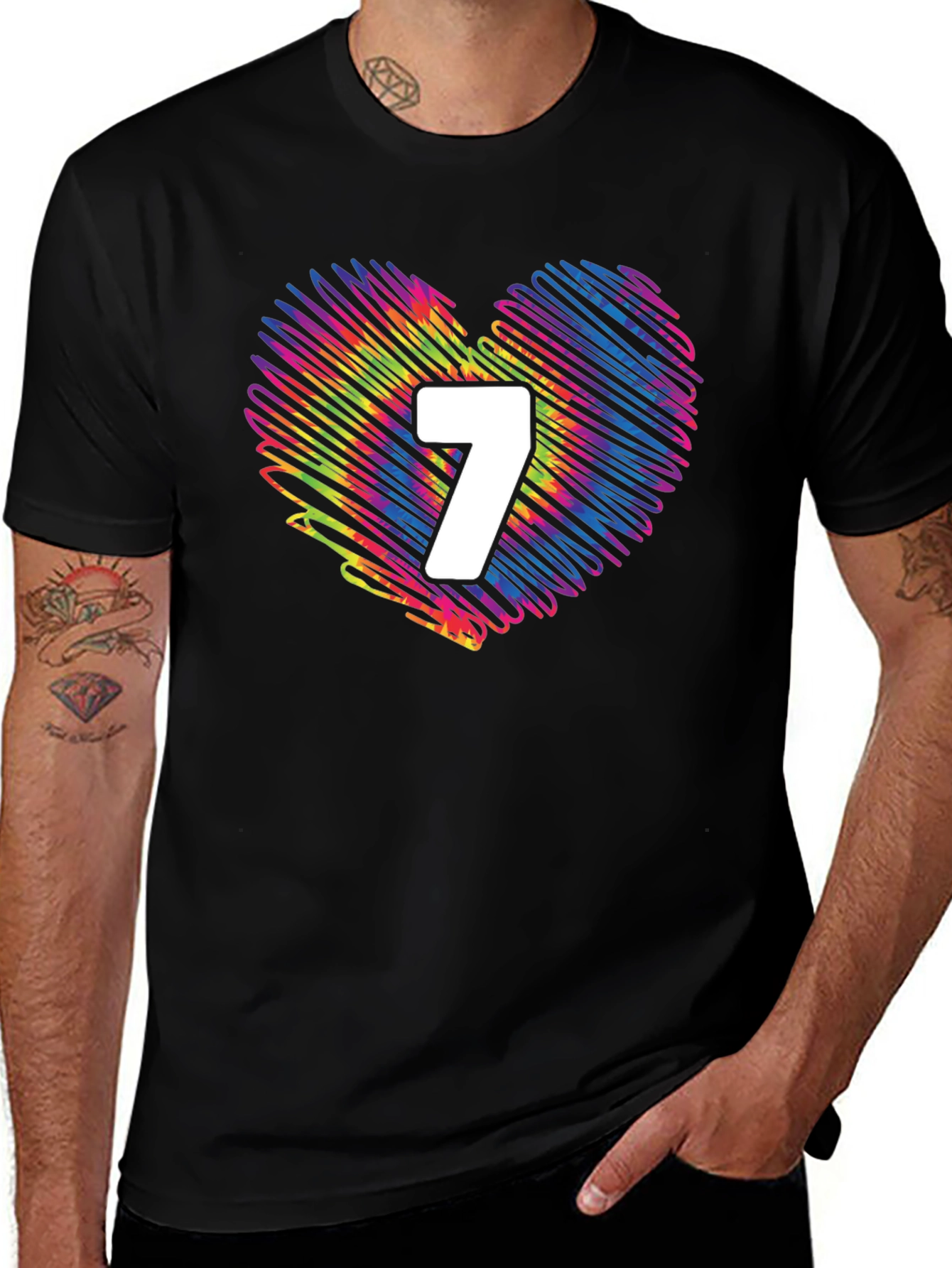 Rainbow Heart Number 7 T-Shirt
