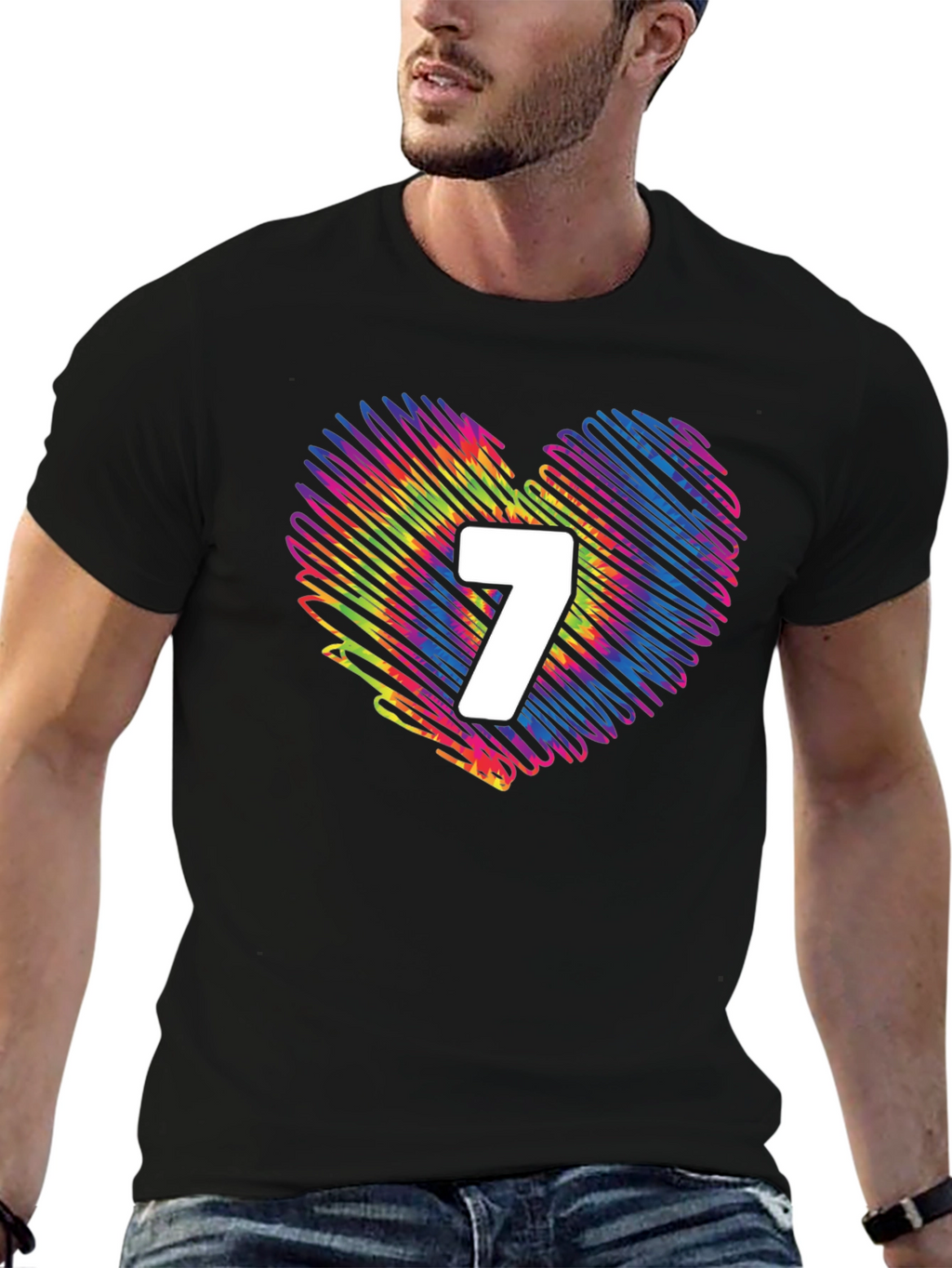 Rainbow Heart Number 7 T-Shirt