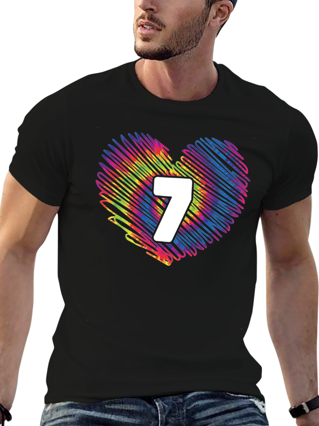 Rainbow Heart Number 7 T-Shirt