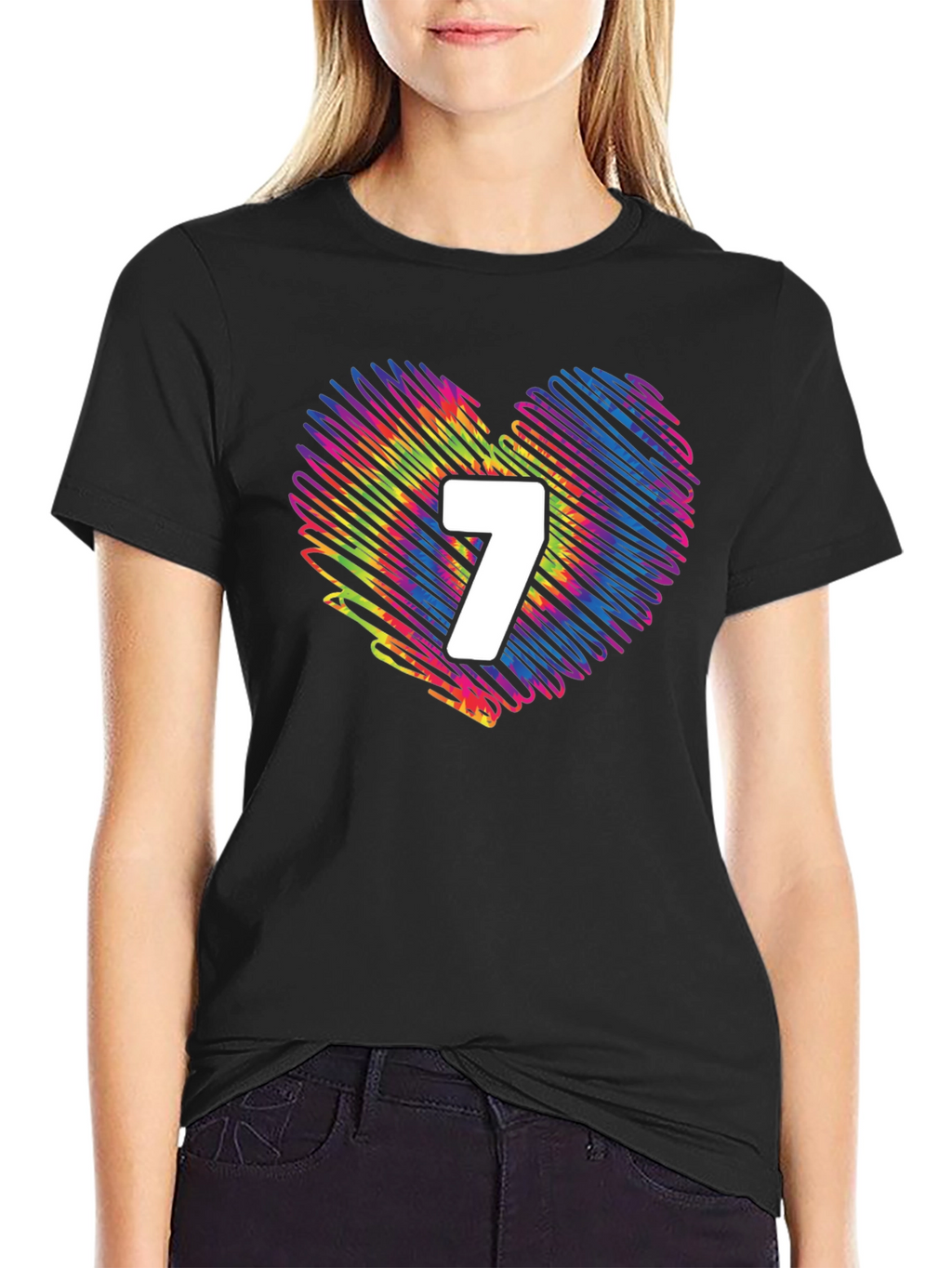Rainbow Heart Number 7 T-Shirt