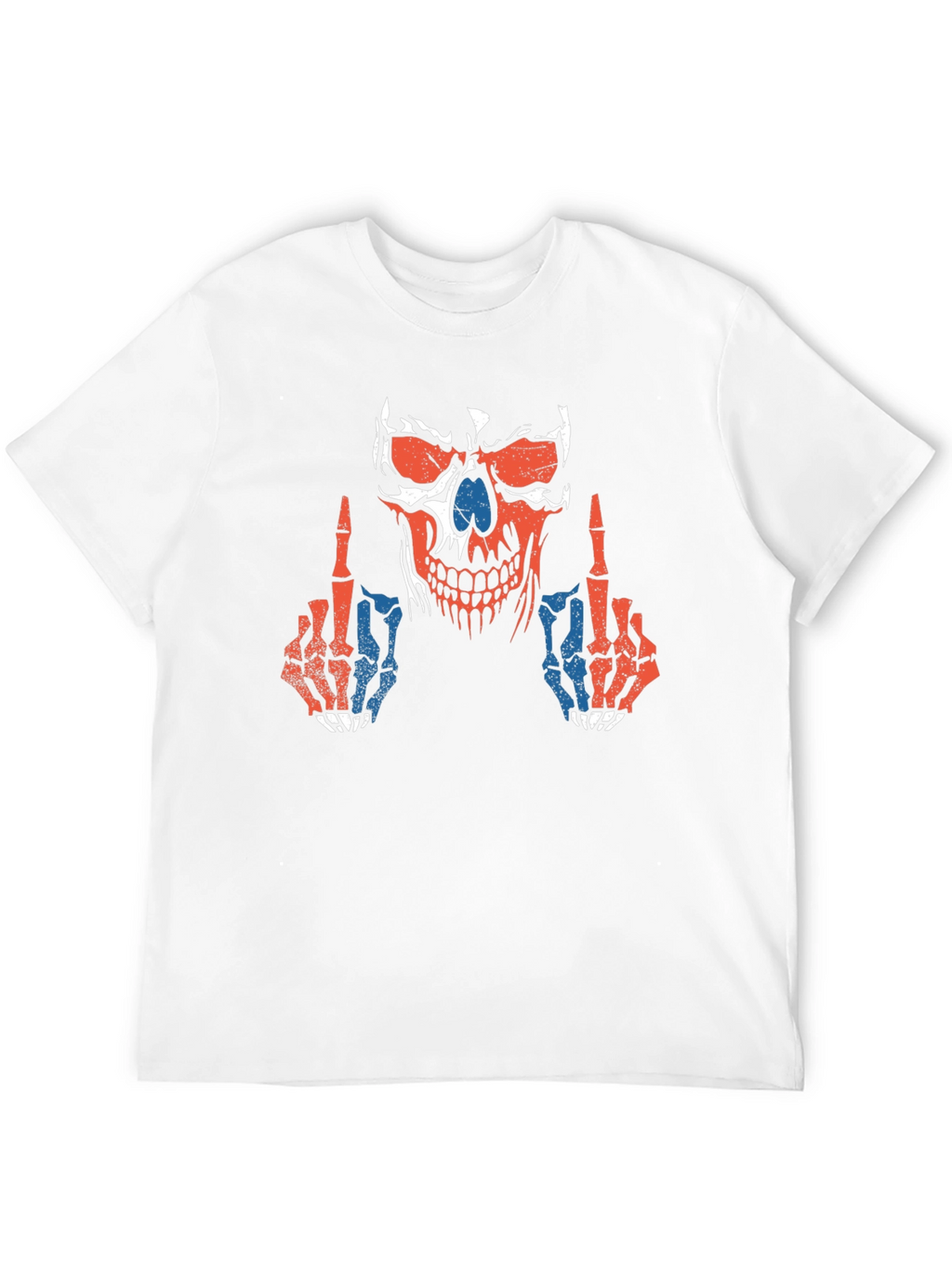Skull Middle Finger Graphic T-Shirt