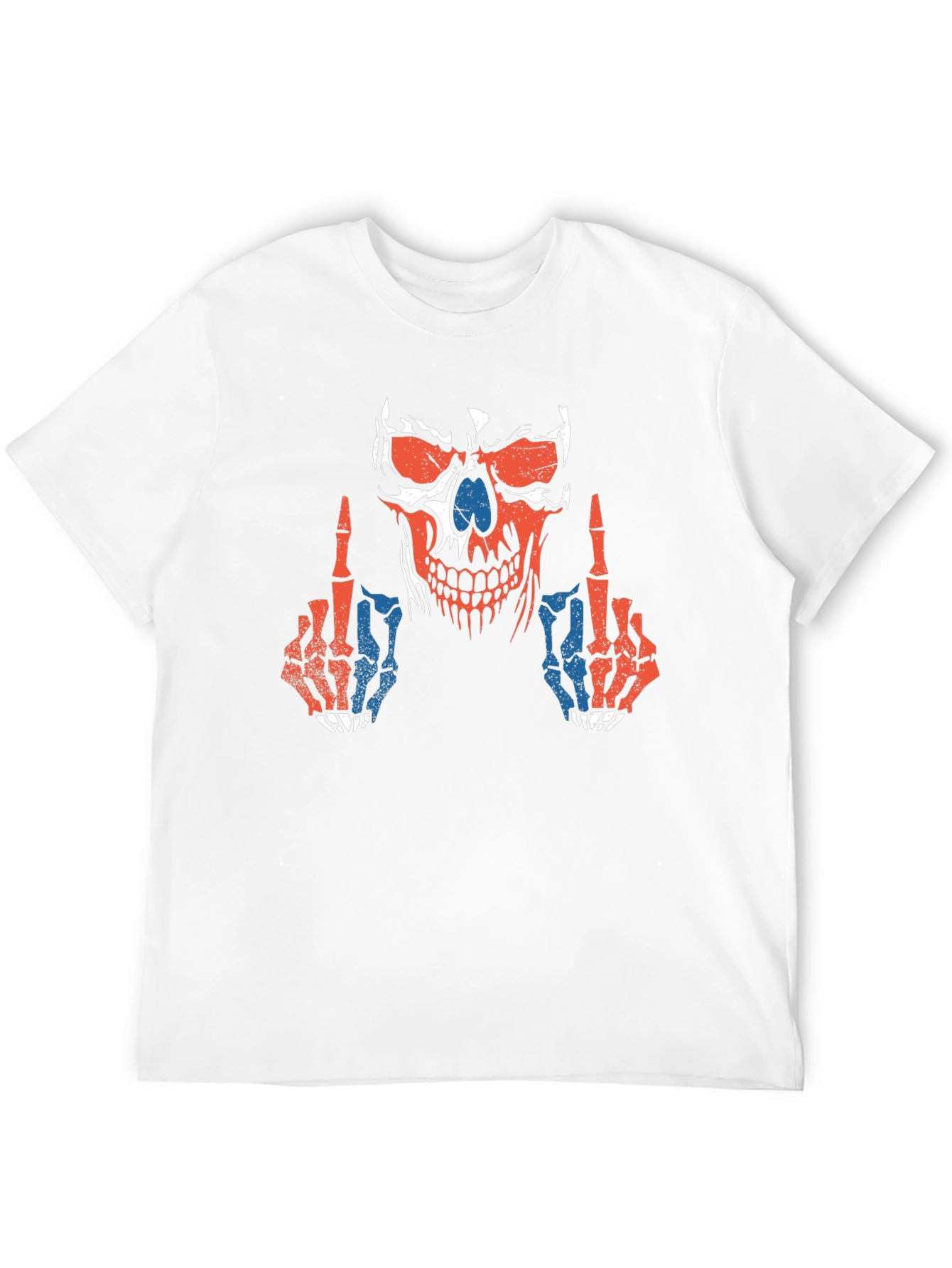 Skull Middle Finger Graphic T-Shirt