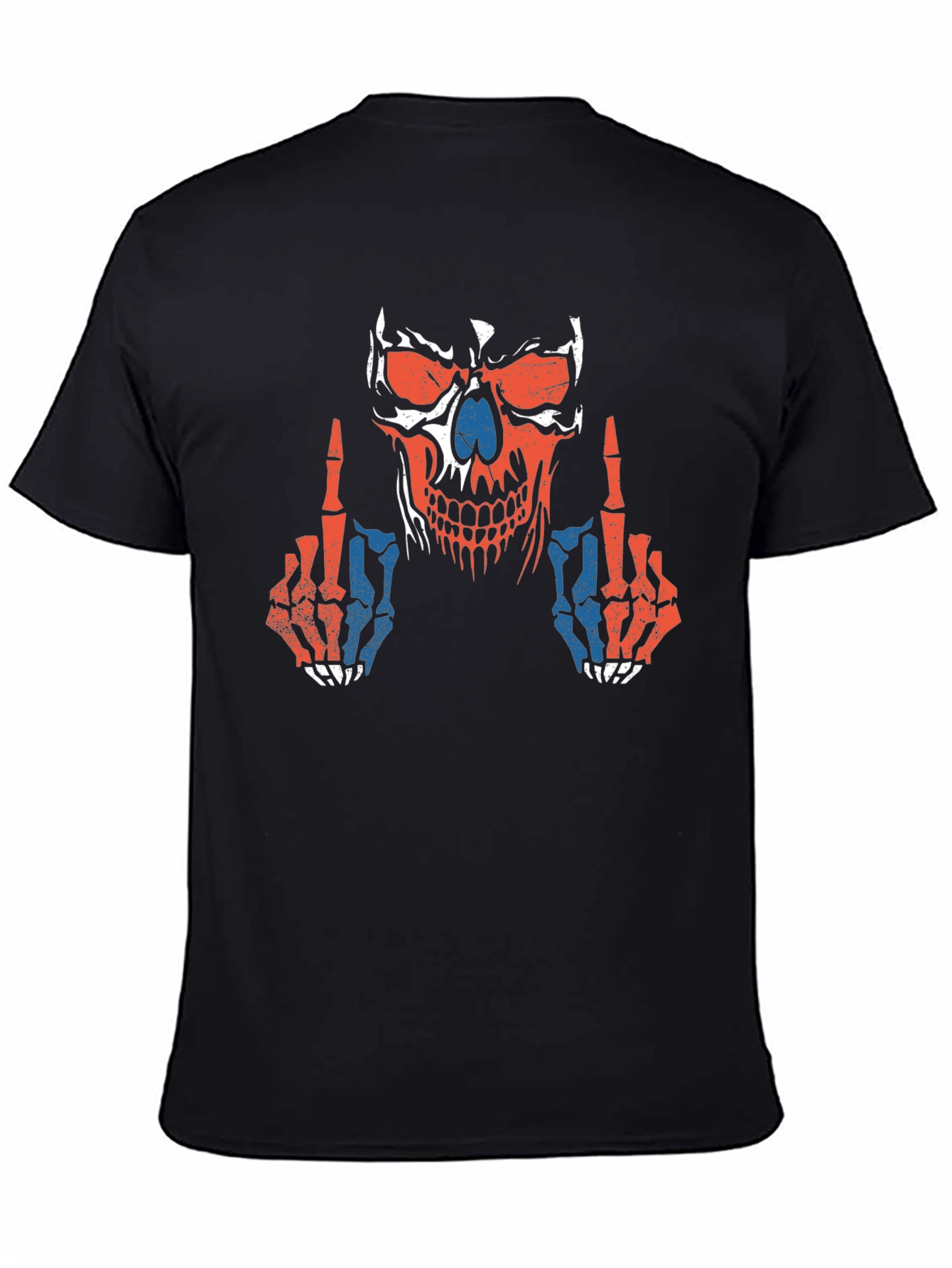 Skull Middle Finger Graphic T-Shirt