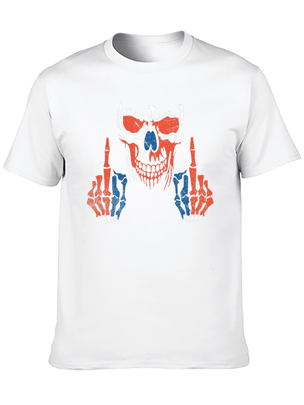 Skull Middle Finger Graphic T-Shirt