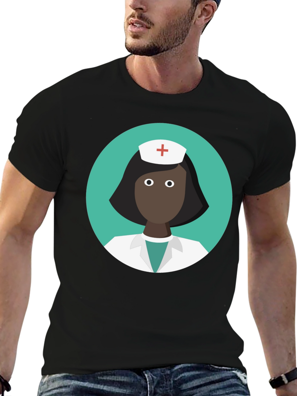 Nurse Graphic Black T-Shirt - Medical Professional Tee