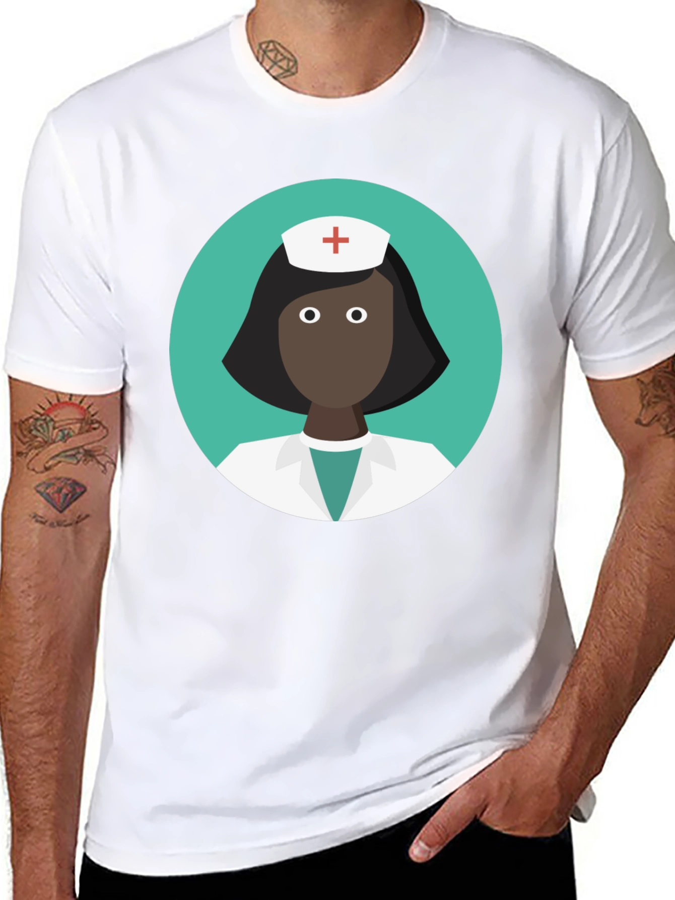 Nurse Graphic Black T-Shirt - Medical Professional Tee