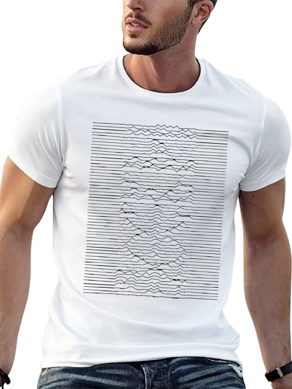 Abstract Line Graphic Black T-Shirt - Modern Design