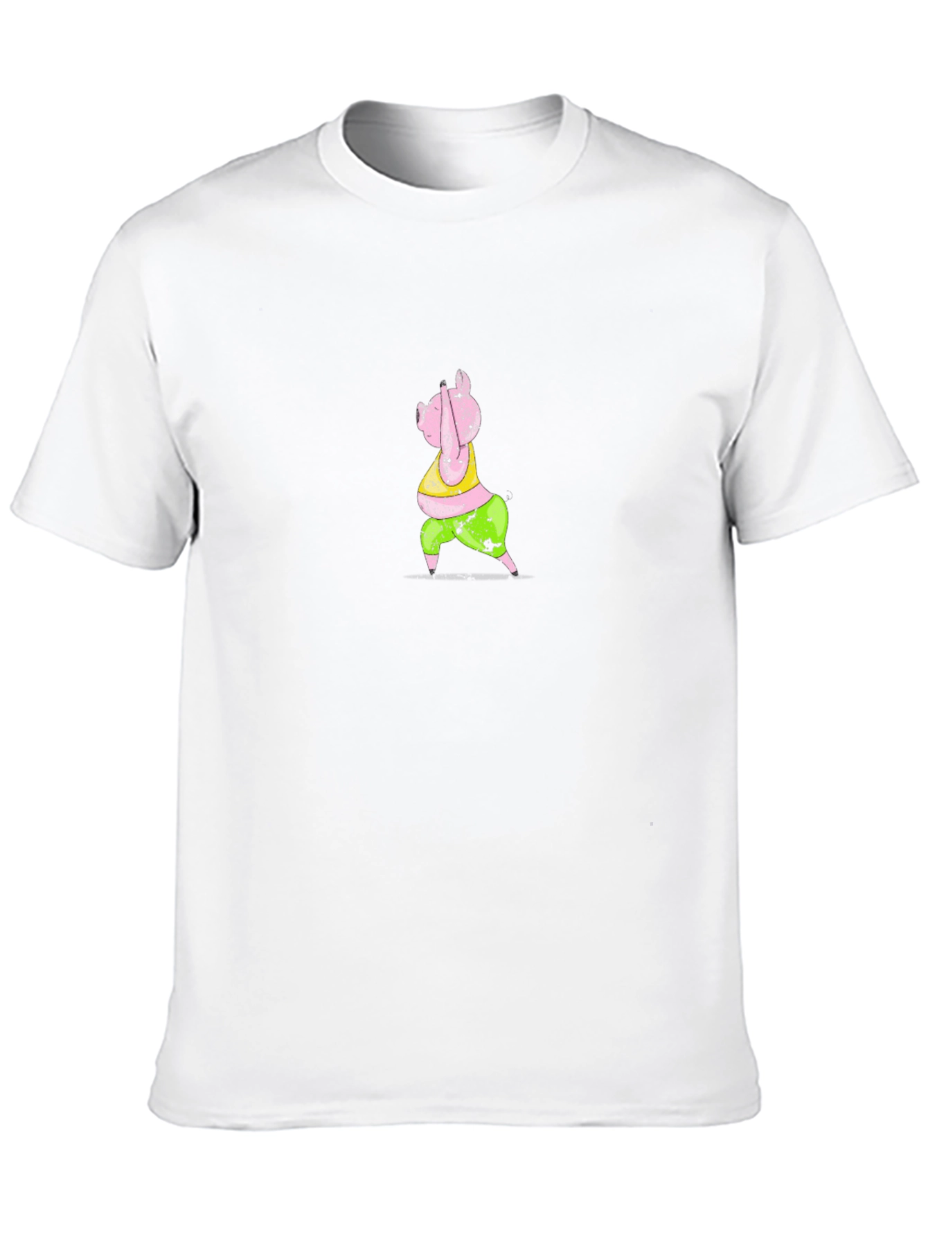 Cartoon Pig Graphic Black T-Shirt