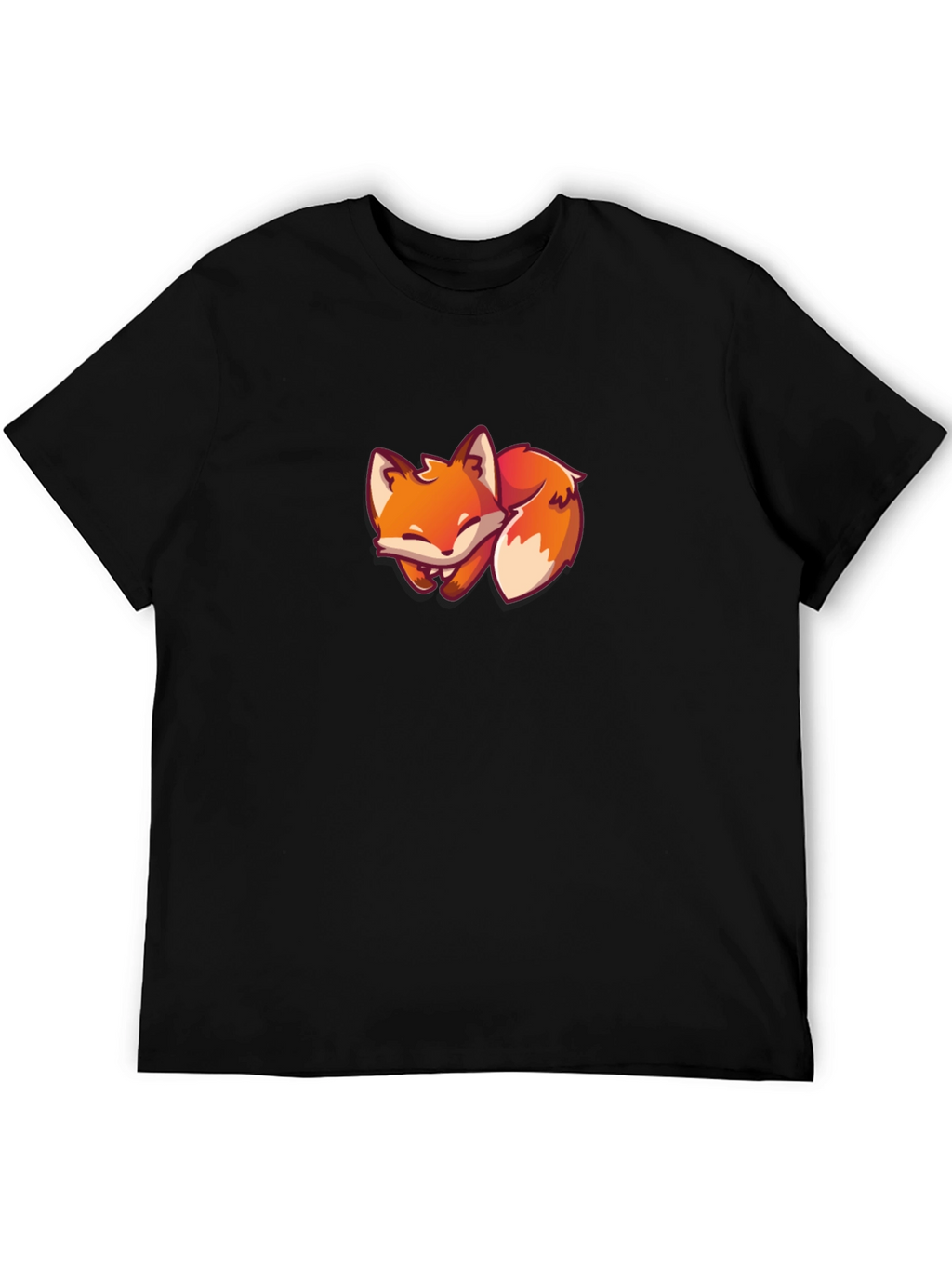 Black Fox T-Shirt - Cute Cartoon Fox Design