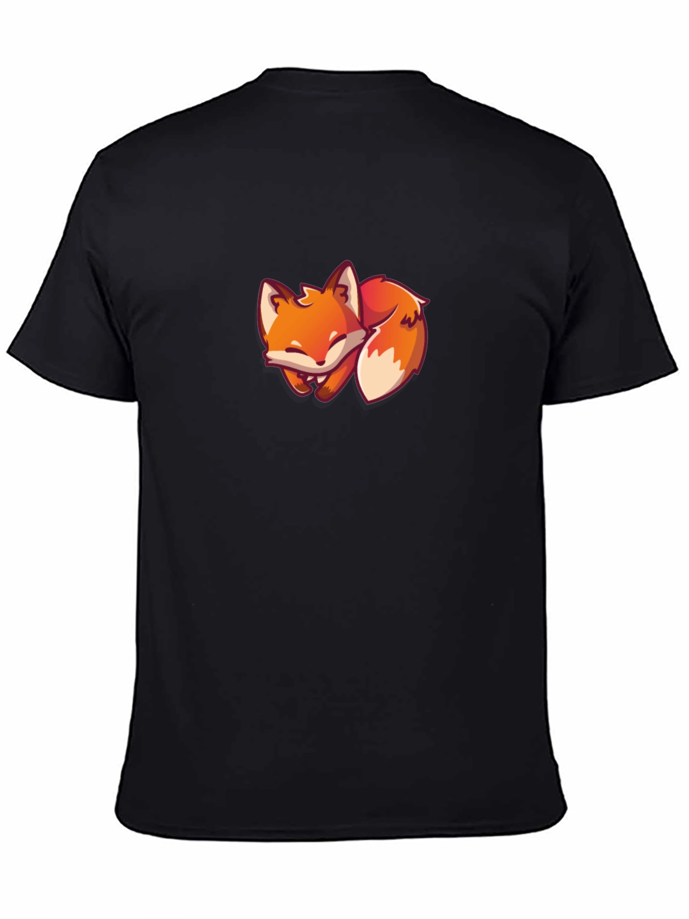 Black Fox T-Shirt - Cute Cartoon Fox Design