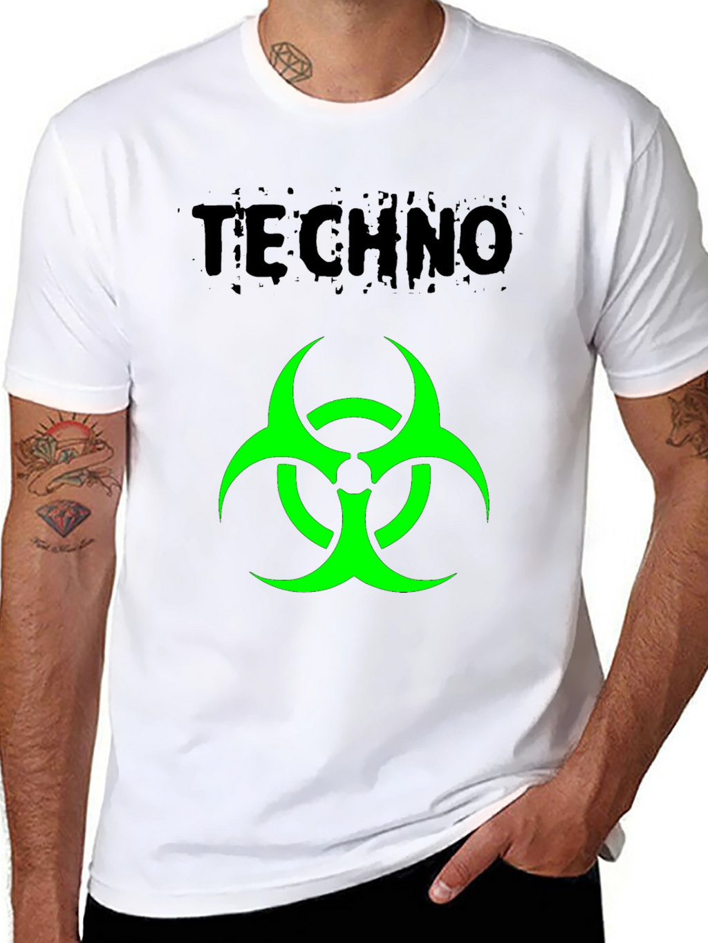 Techno Biohazard Graphic Black T-Shirt