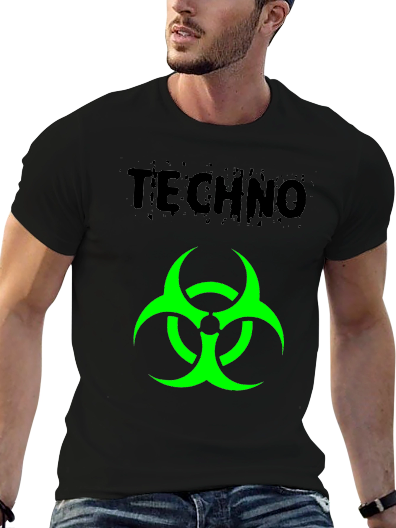 Techno Biohazard Graphic Black T-Shirt
