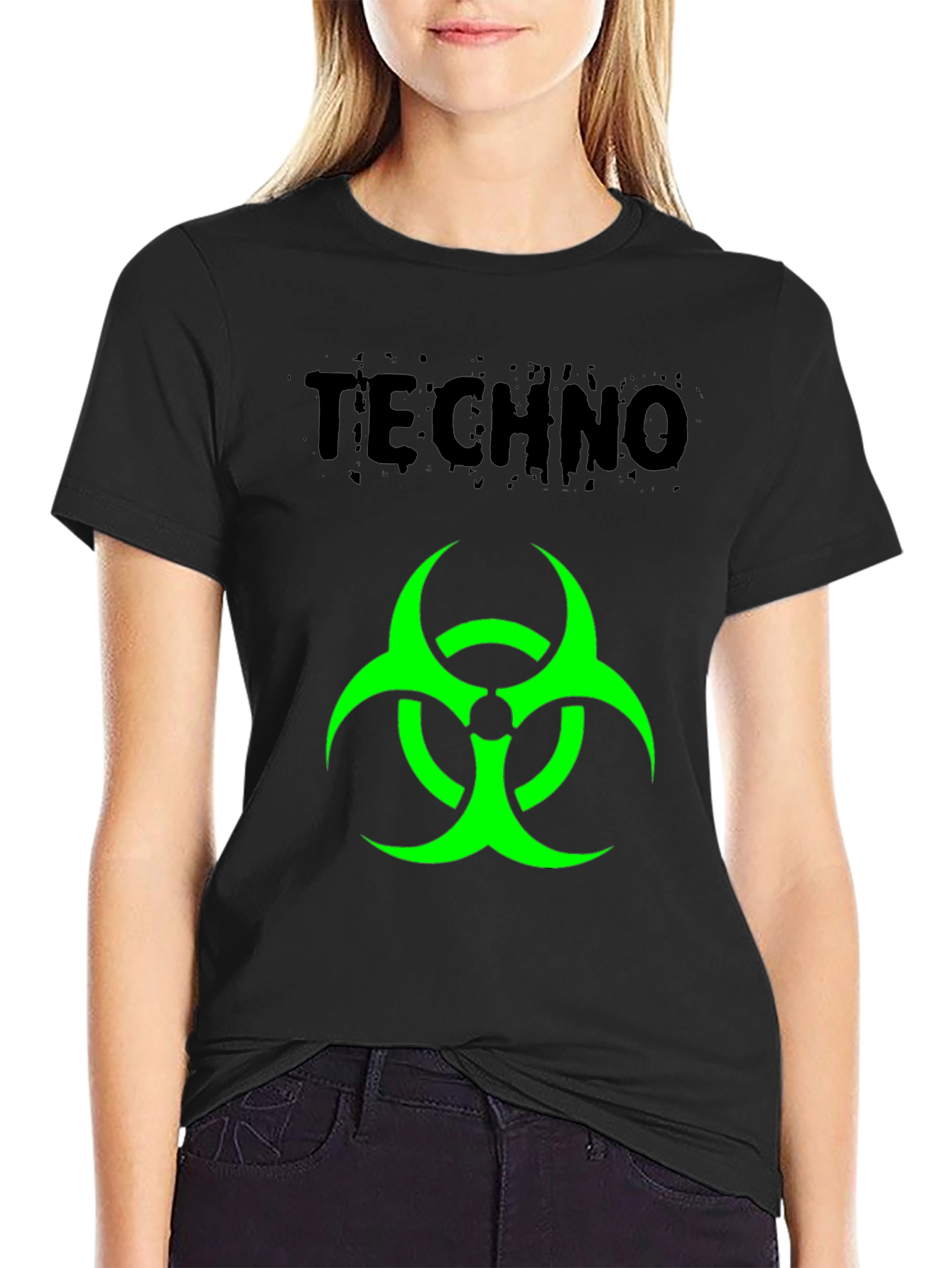 Techno Biohazard Graphic Black T-Shirt