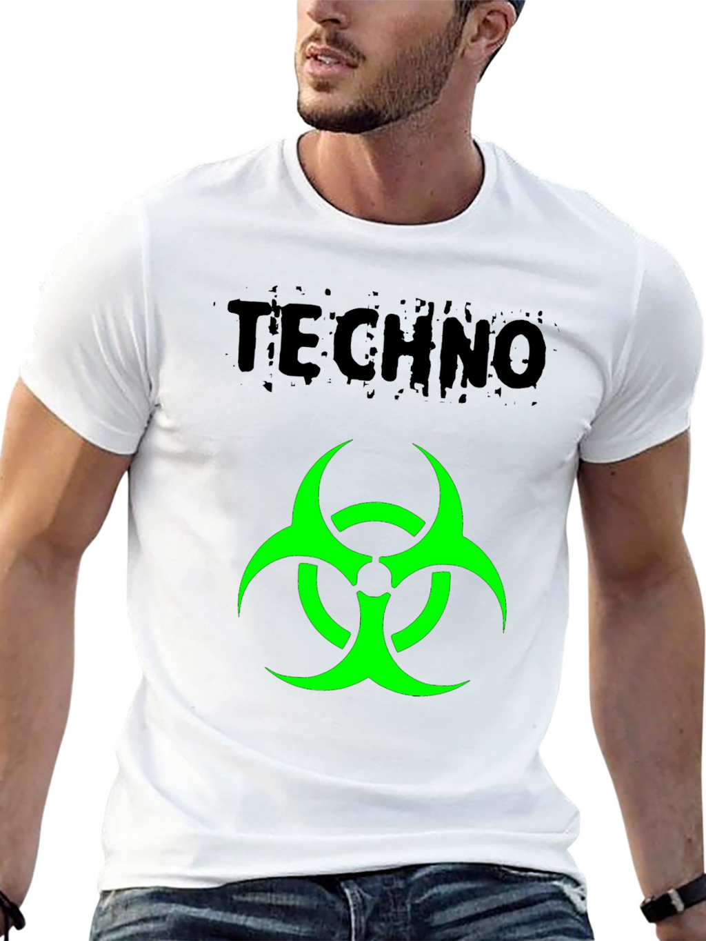 Techno Biohazard Graphic Black T-Shirt
