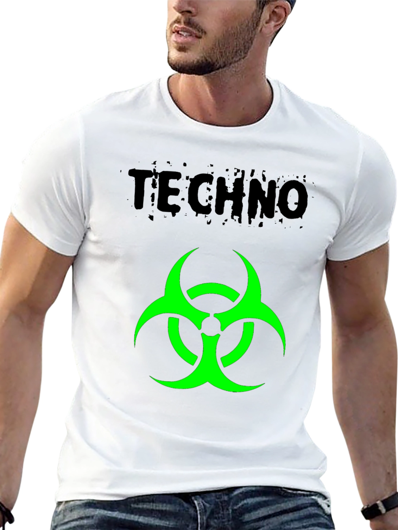 Techno Biohazard Graphic Black T-Shirt