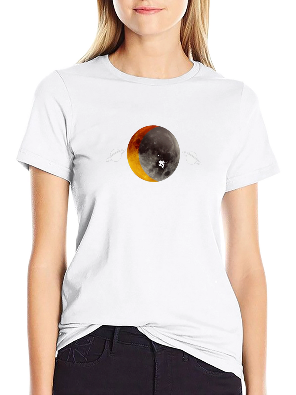 Lunar Eclipse Graphic Tee - Unique Space Design