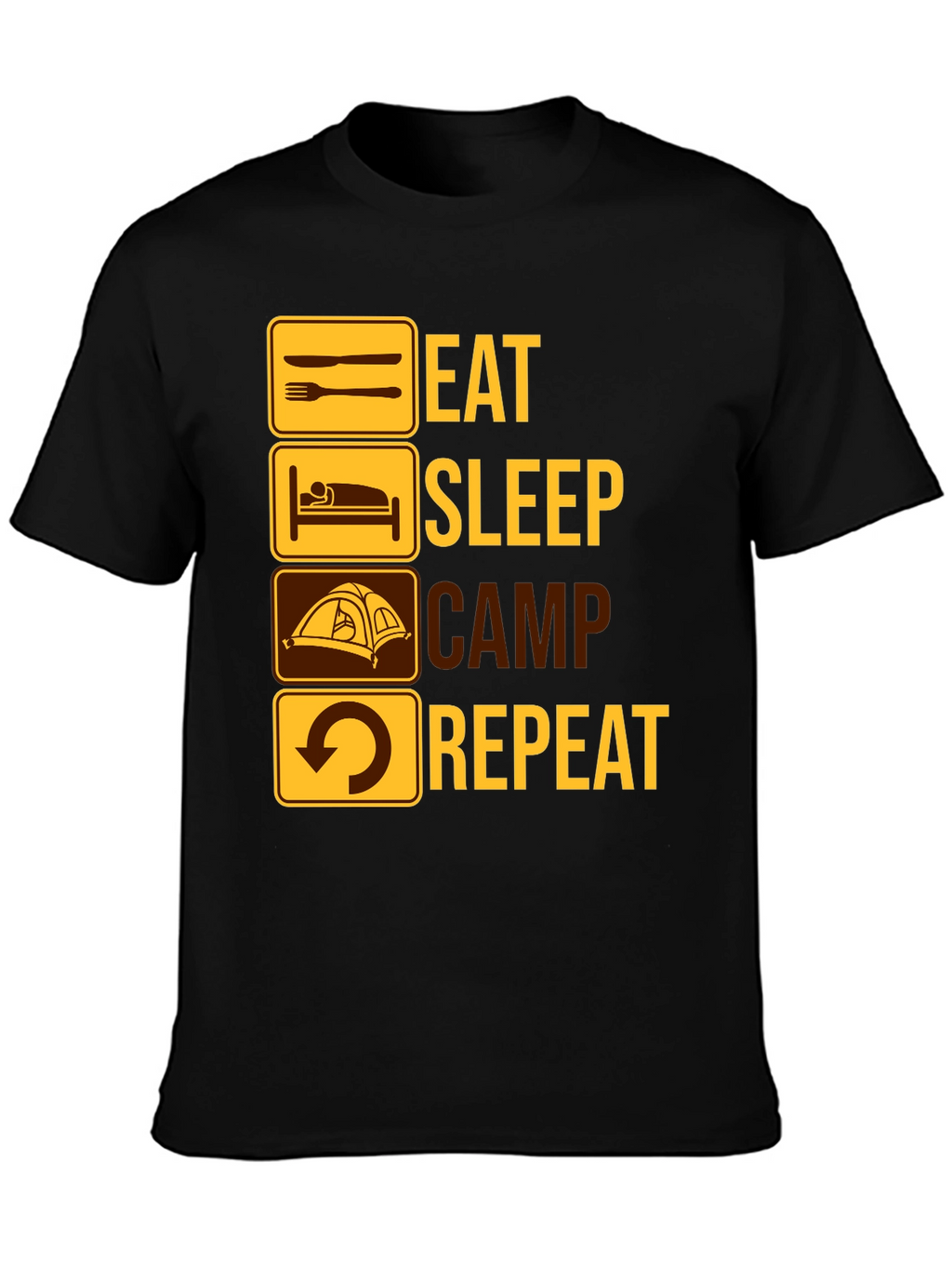 Eat Sleep Camp Repeat Graphic T-Shirt