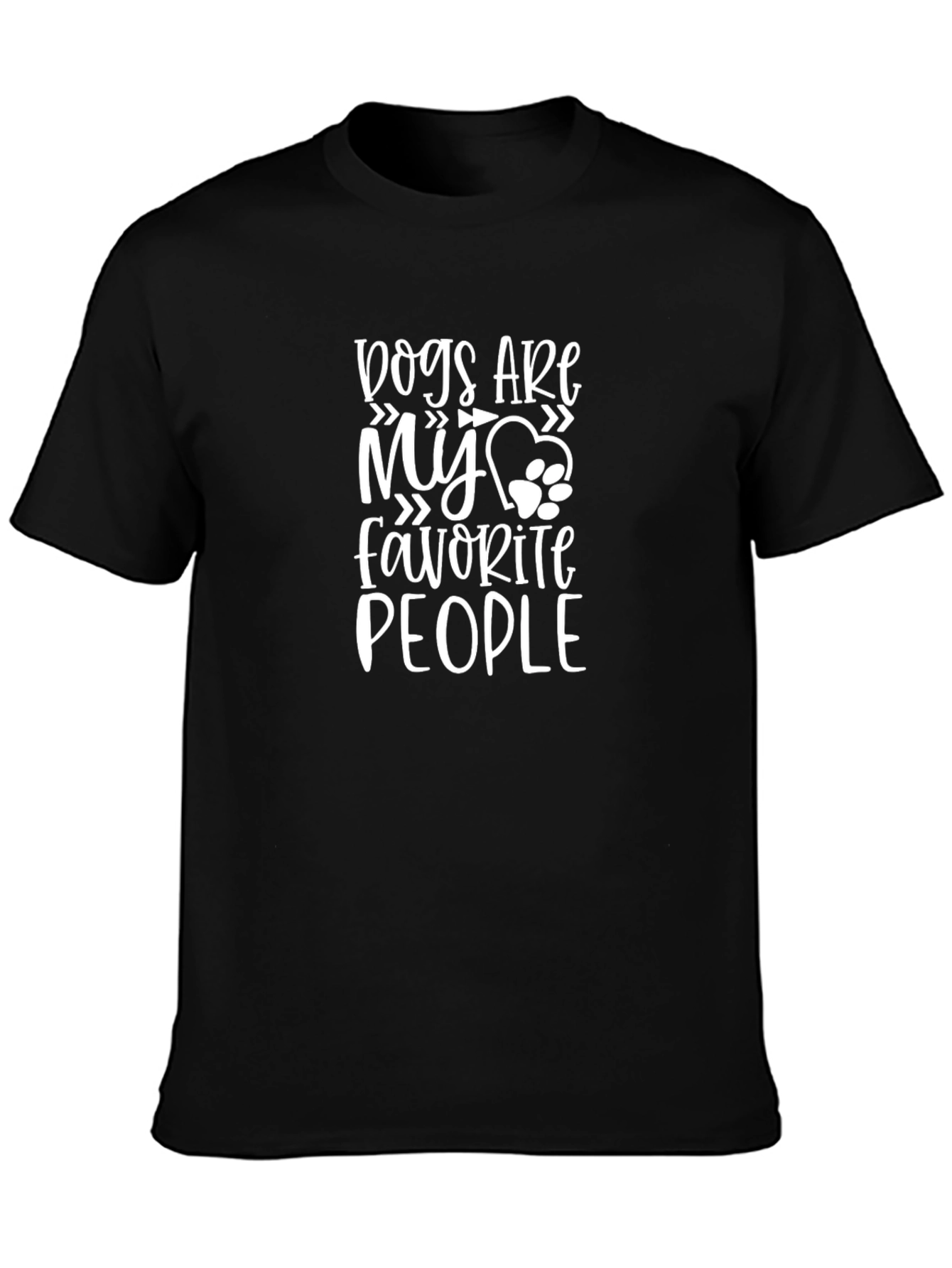 Dogs Are My Favorite People Black T-Shirt