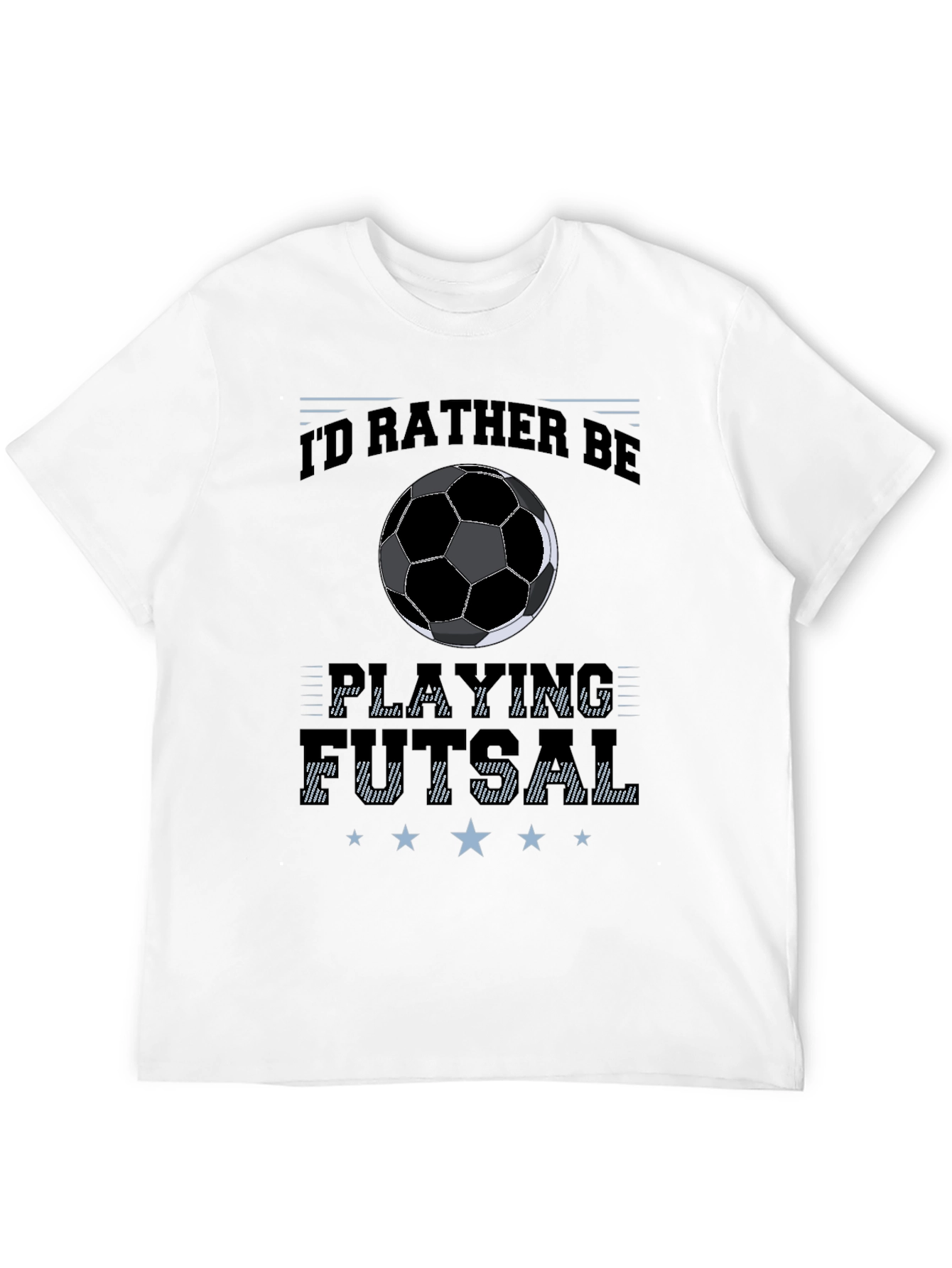 Id Rather Be Playing Futsal Black T-Shirt