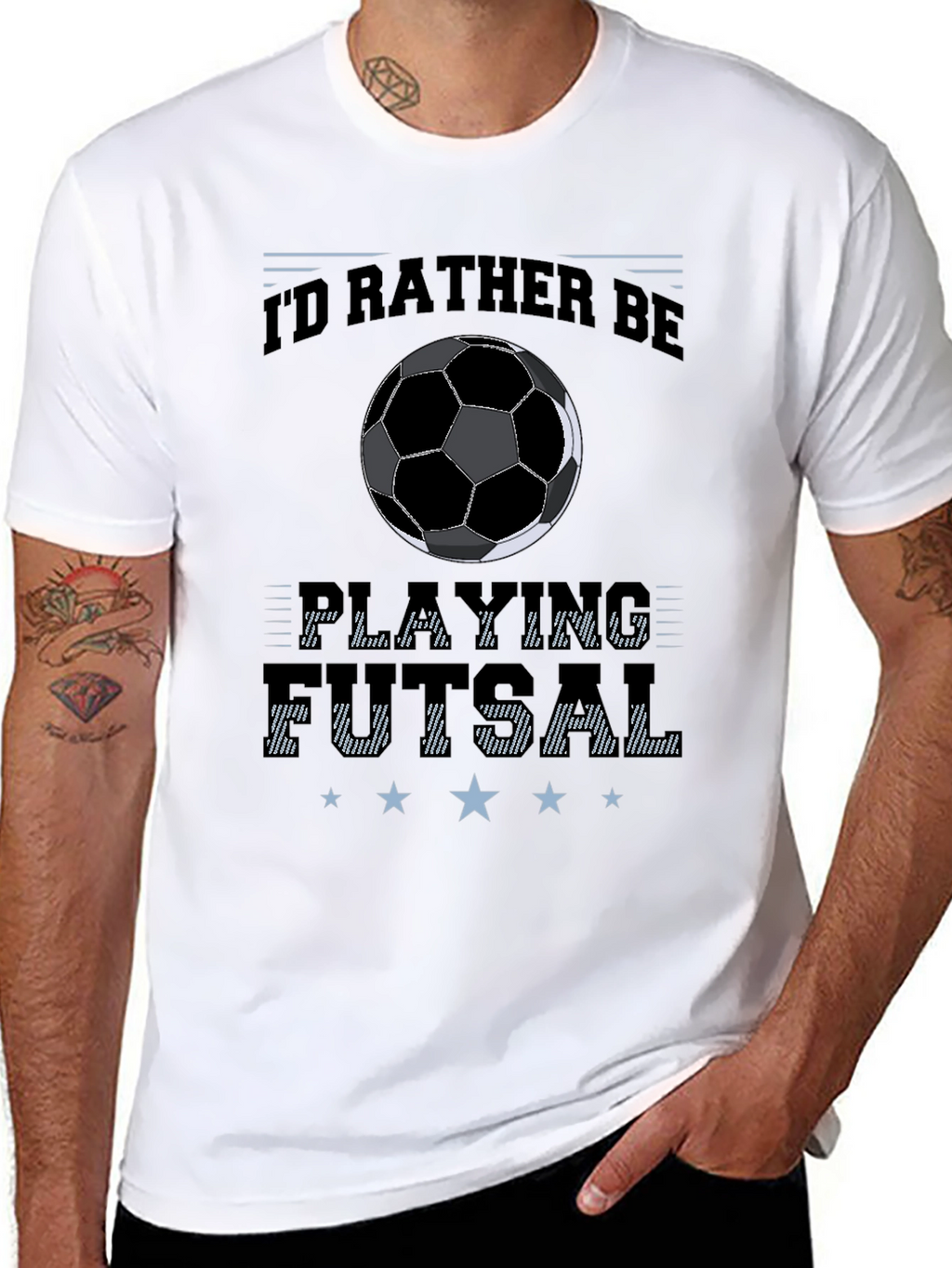 Id Rather Be Playing Futsal Black T-Shirt