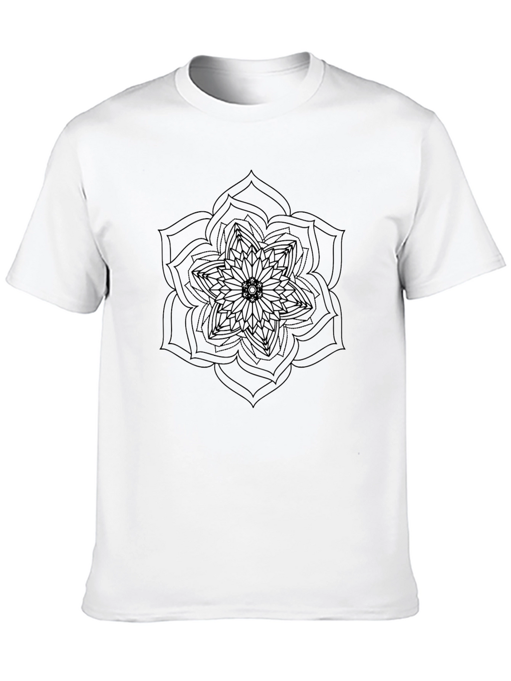 Mandala Graphic Print Mens Black T-Shirt
