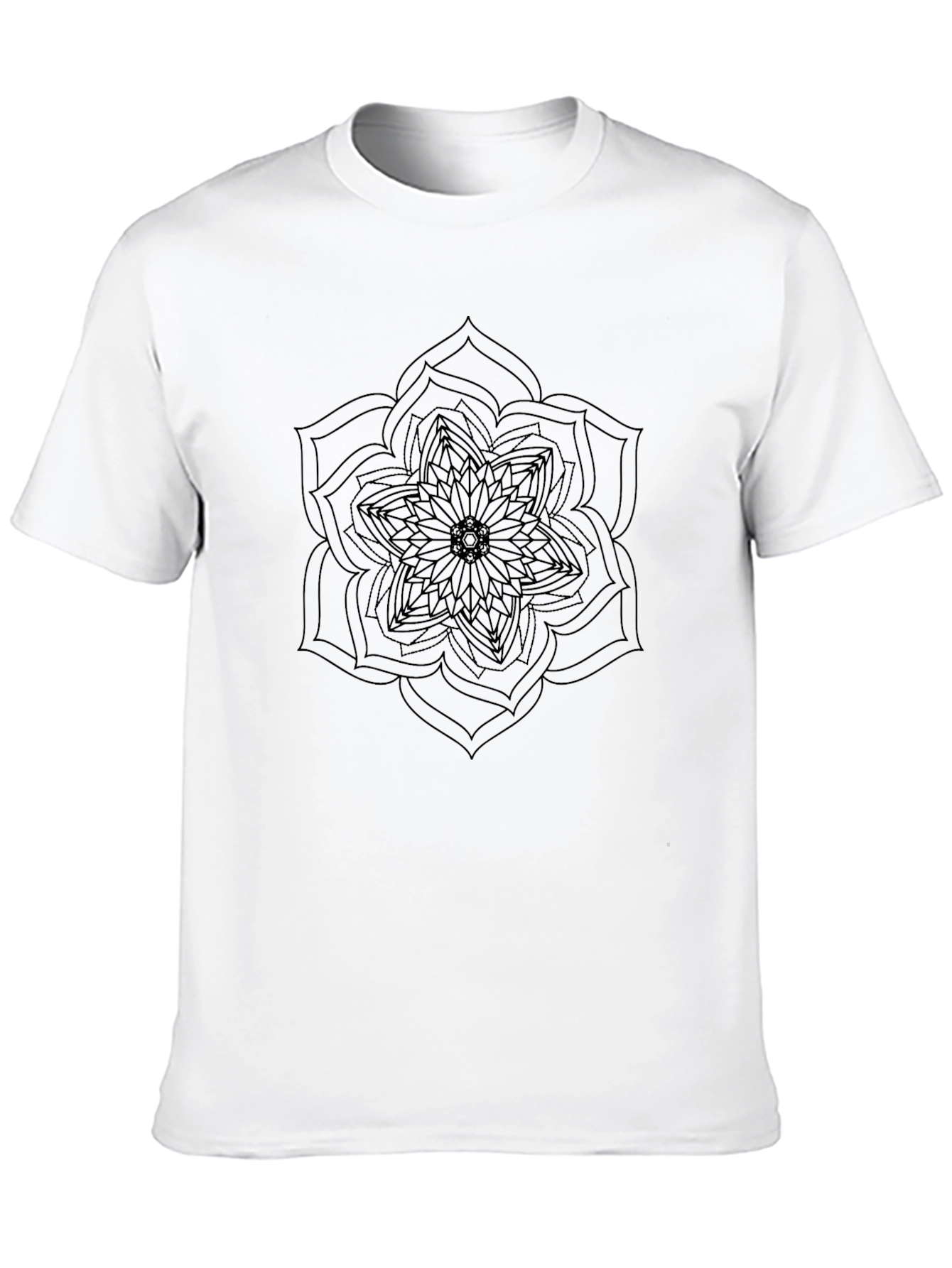 Mandala Graphic Print Mens Black T-Shirt