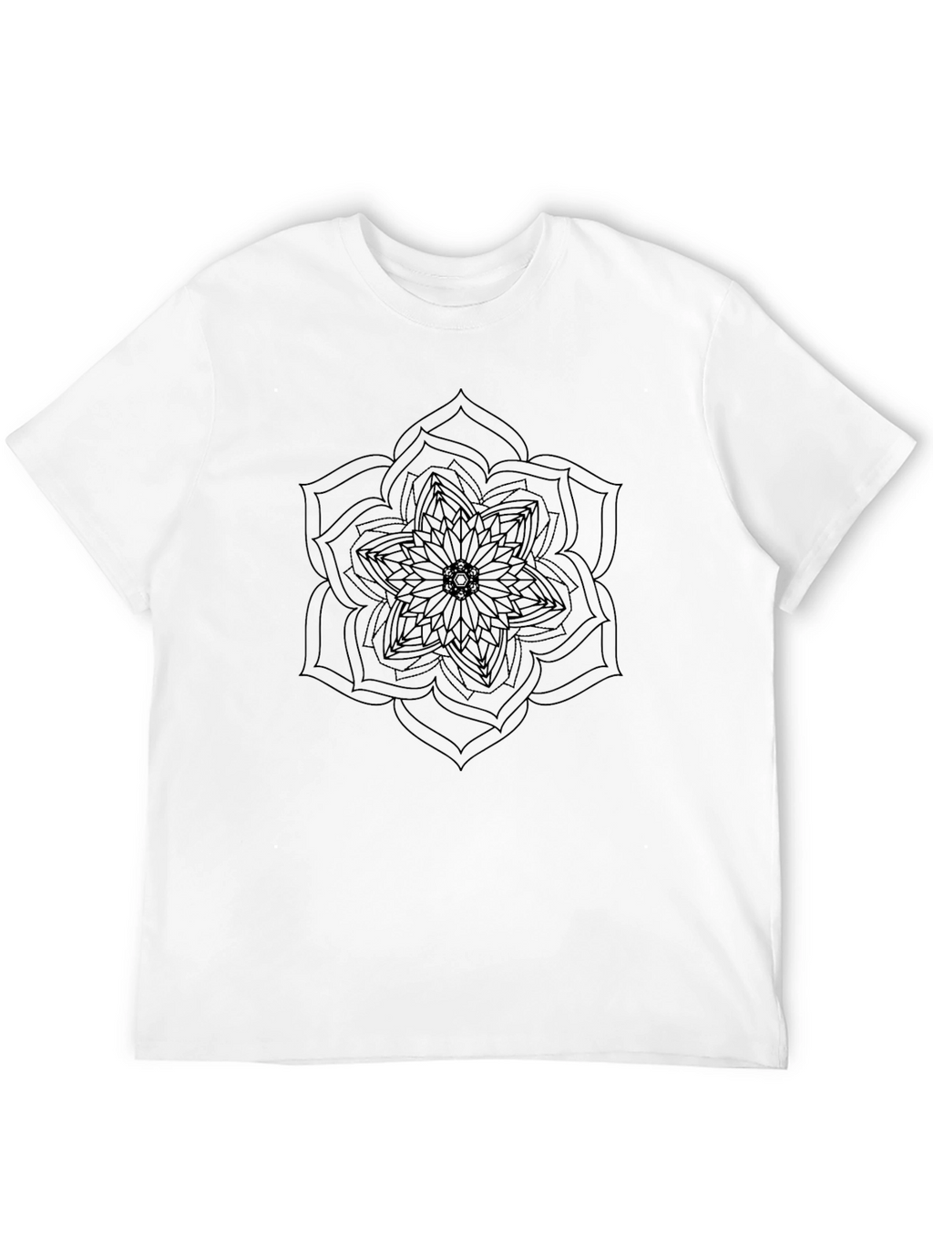 Mandala Graphic Print Mens Black T-Shirt