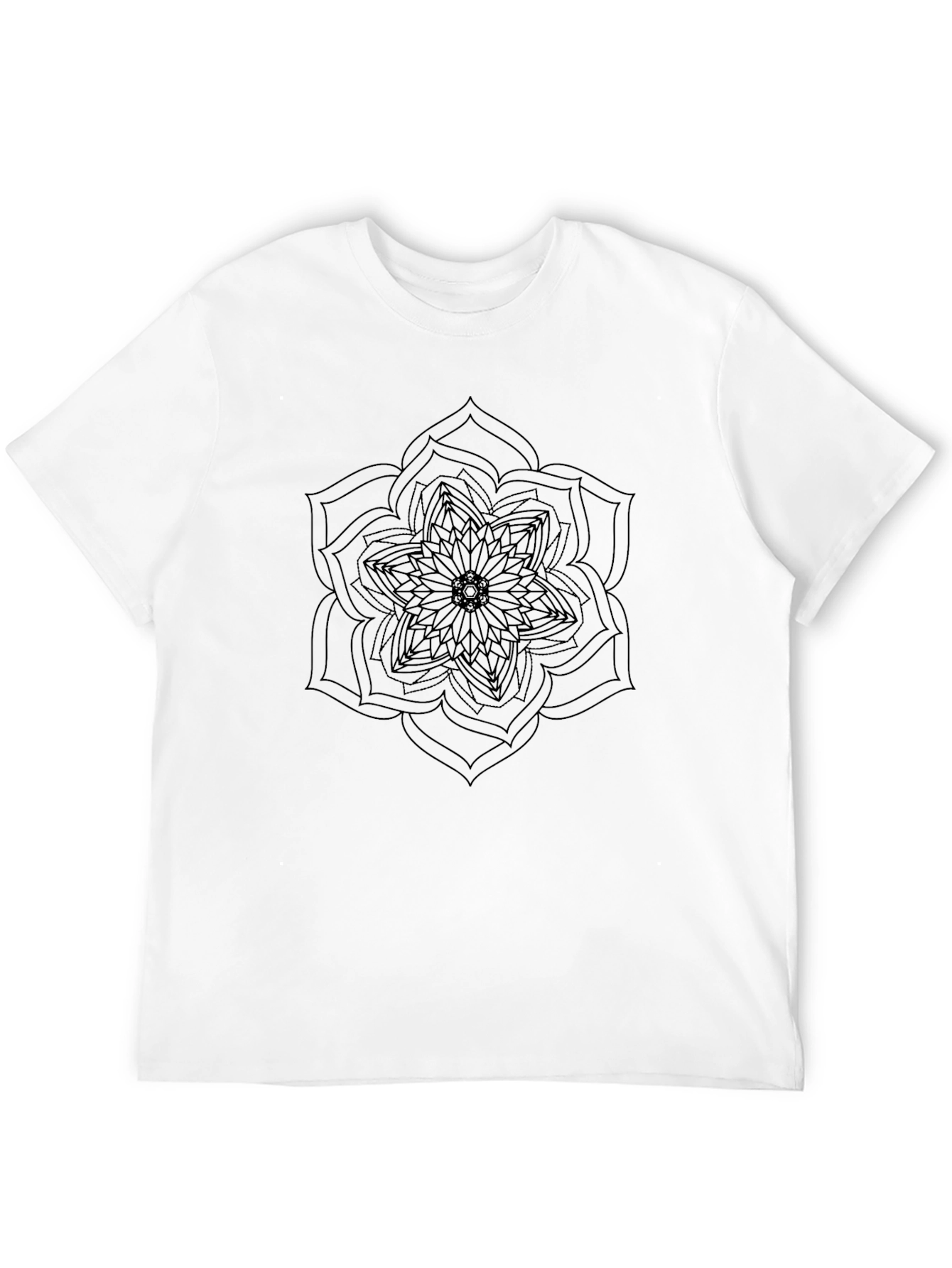 Mandala Graphic Print Mens Black T-Shirt
