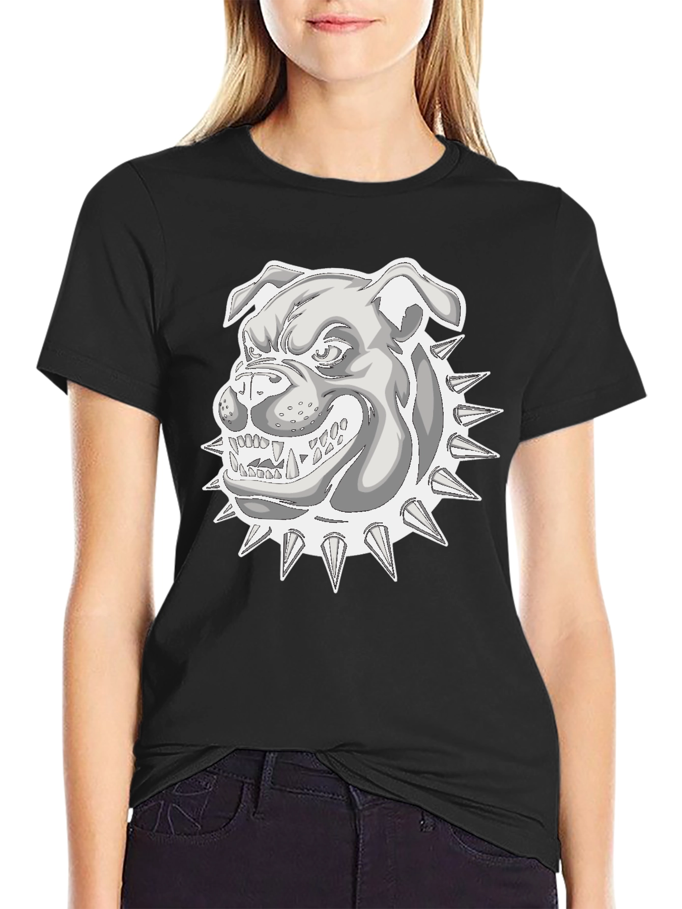 Cool Bulldog Graphic T-Shirt - Black