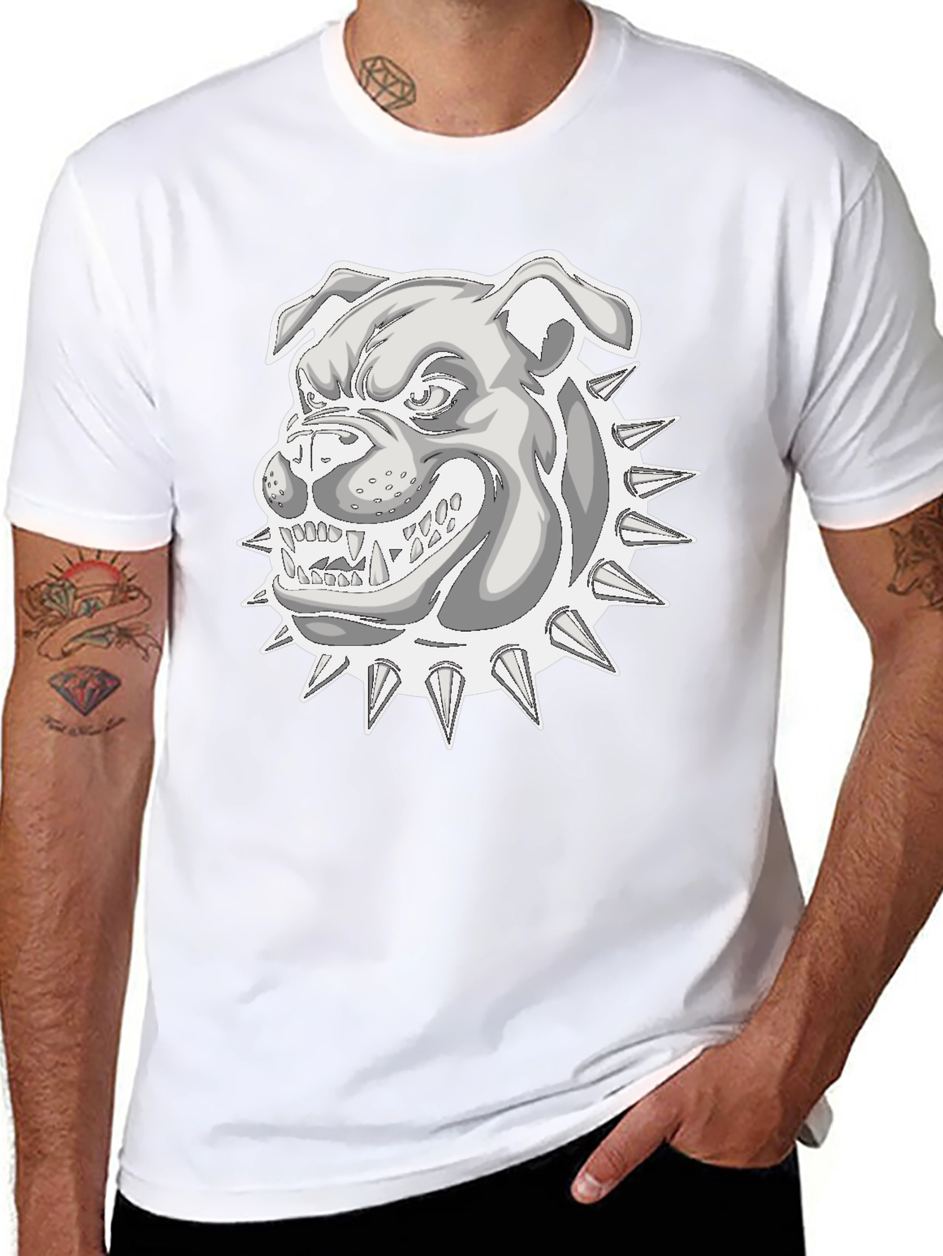 Cool Bulldog Graphic T-Shirt - Black