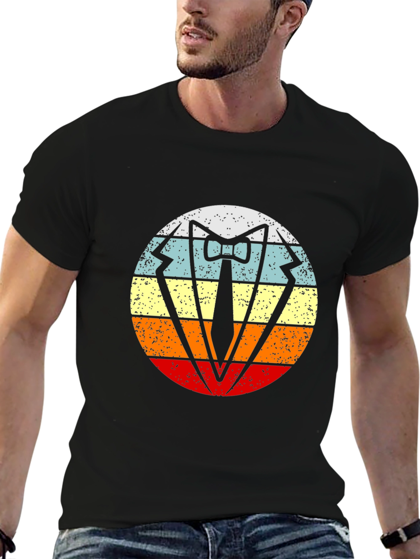 Retro Tuxedo T-Shirt - Vintage Style Bow Tie Graphic Tee