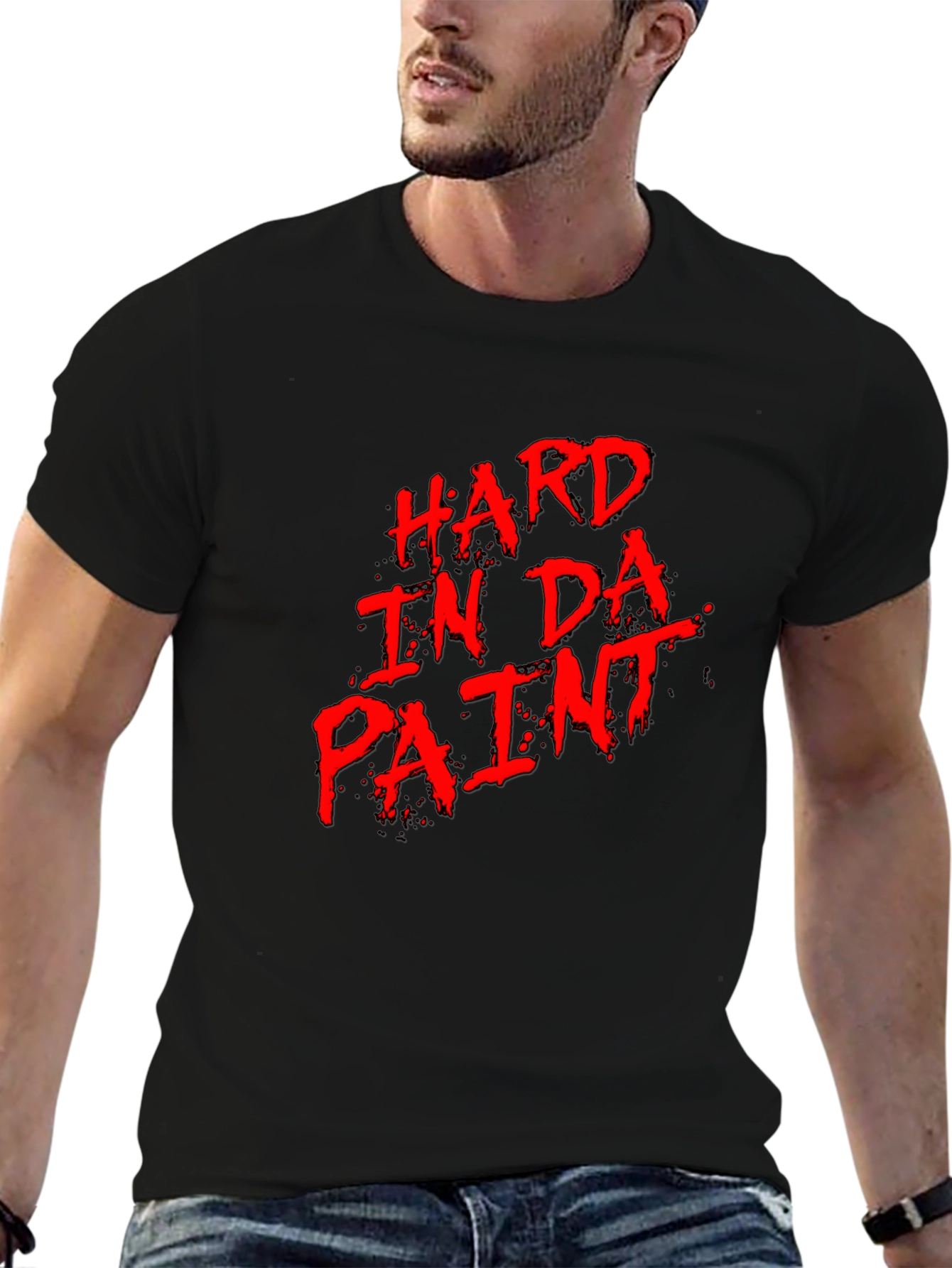 Hard in Da Paint Graphic T-Shirt - Black