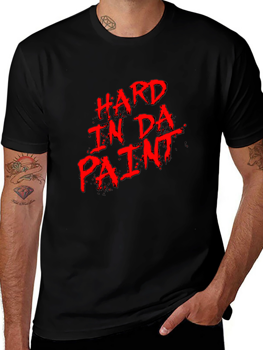 Hard in Da Paint Graphic T-Shirt - Black