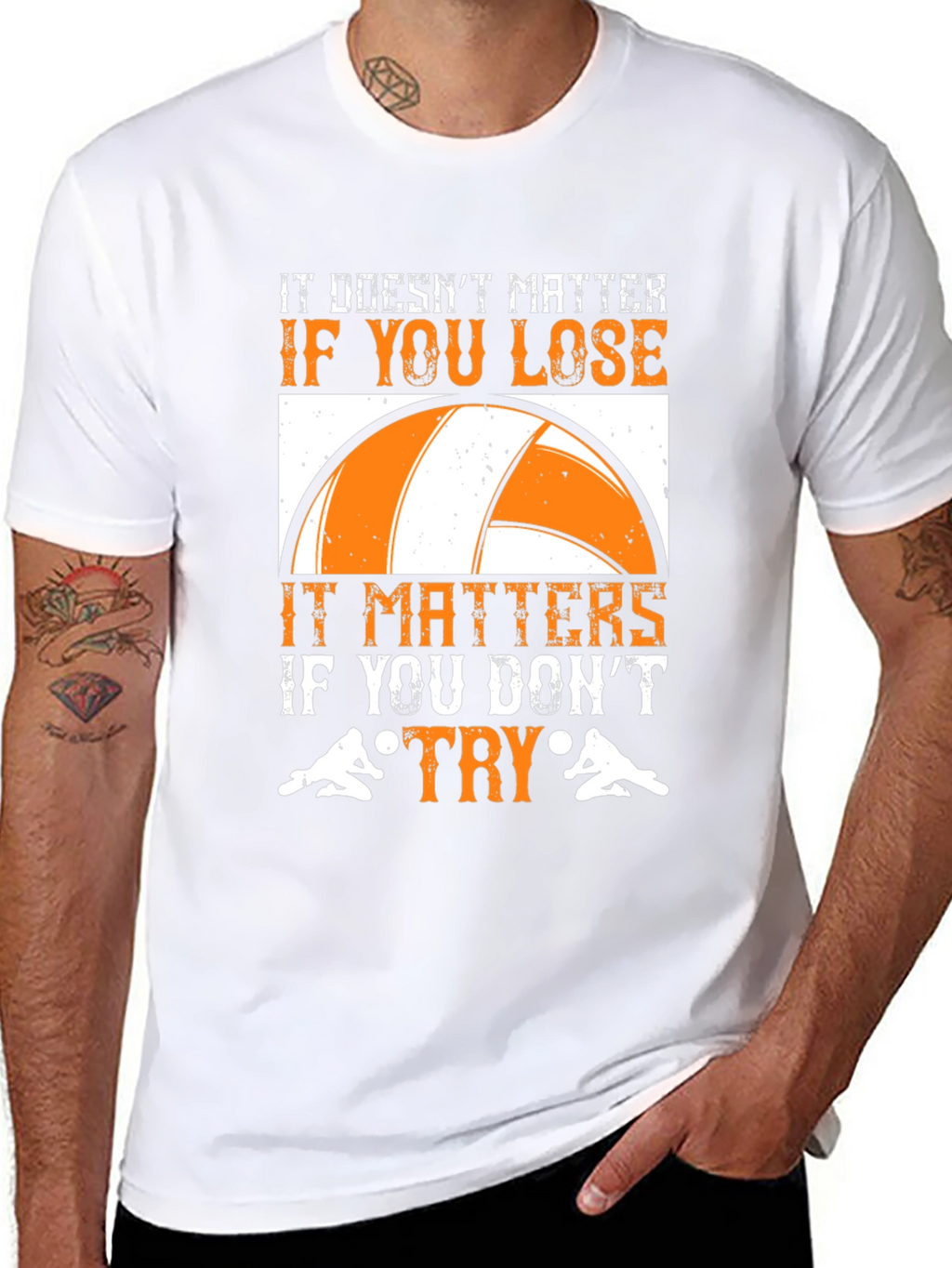 Volleyball Try Harder Graphic Tee