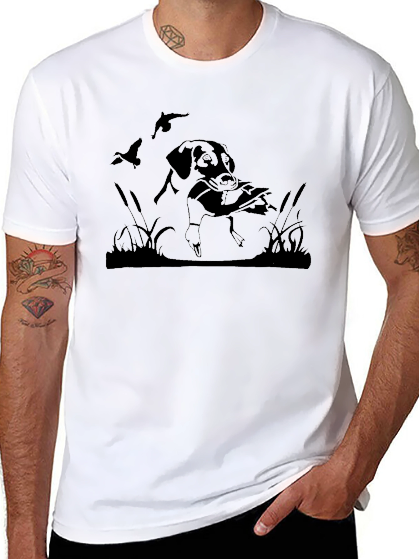 Hunting Dog Silhouette Graphic Tee