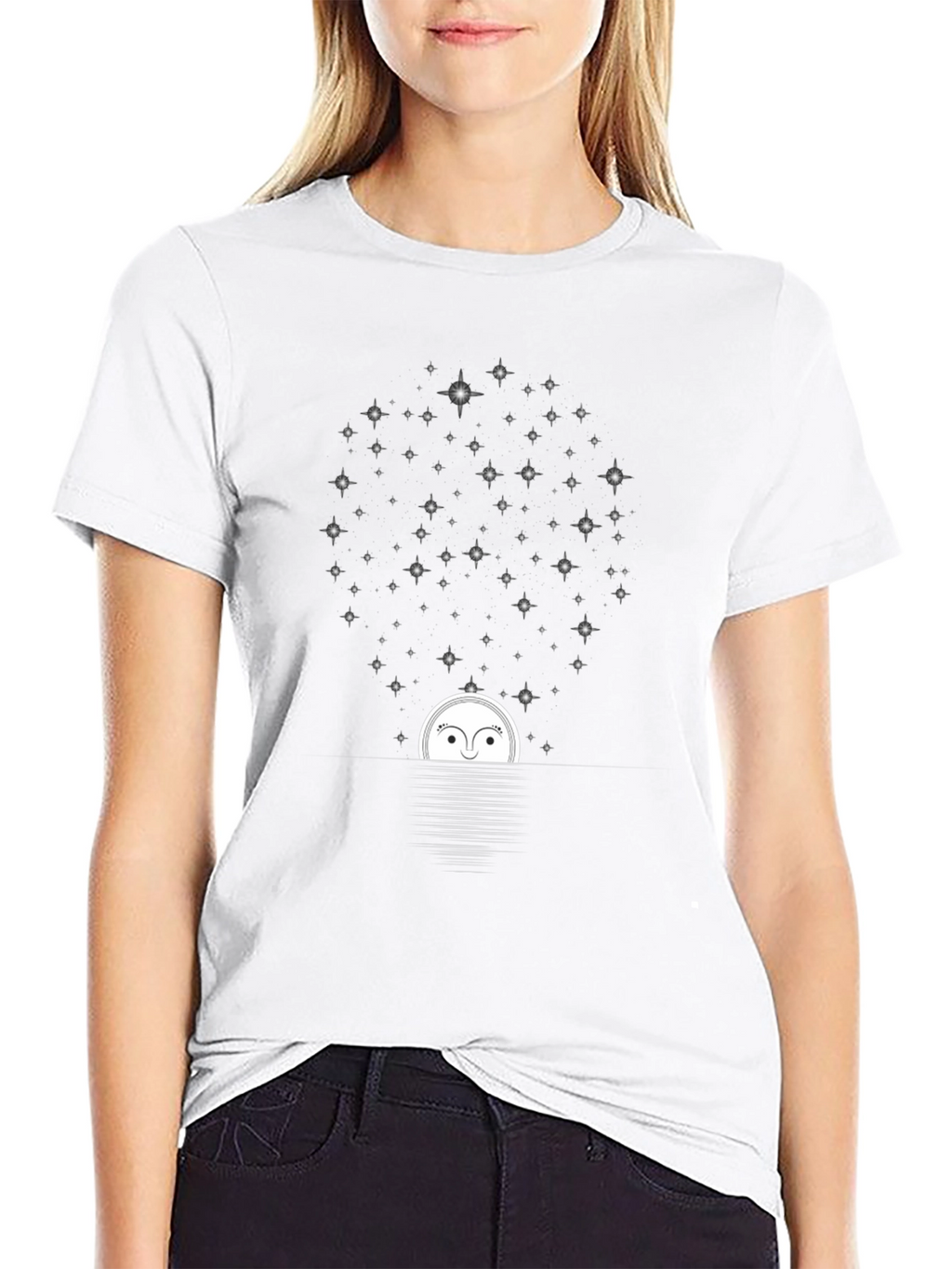 Moonlit Stargaze Black Graphic Tee