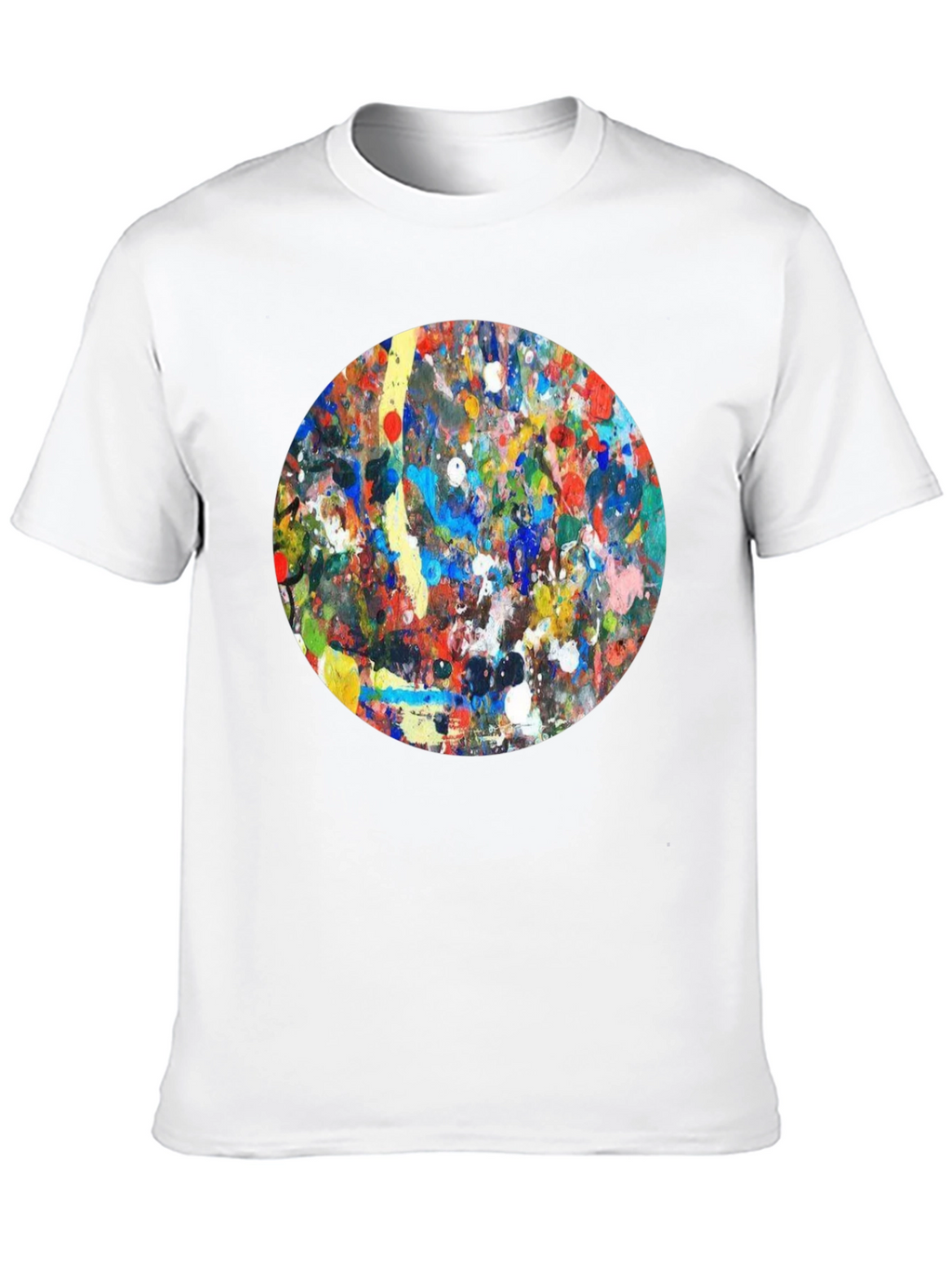 Abstract Art Circle T-Shirt - Black Crew Neck Tee