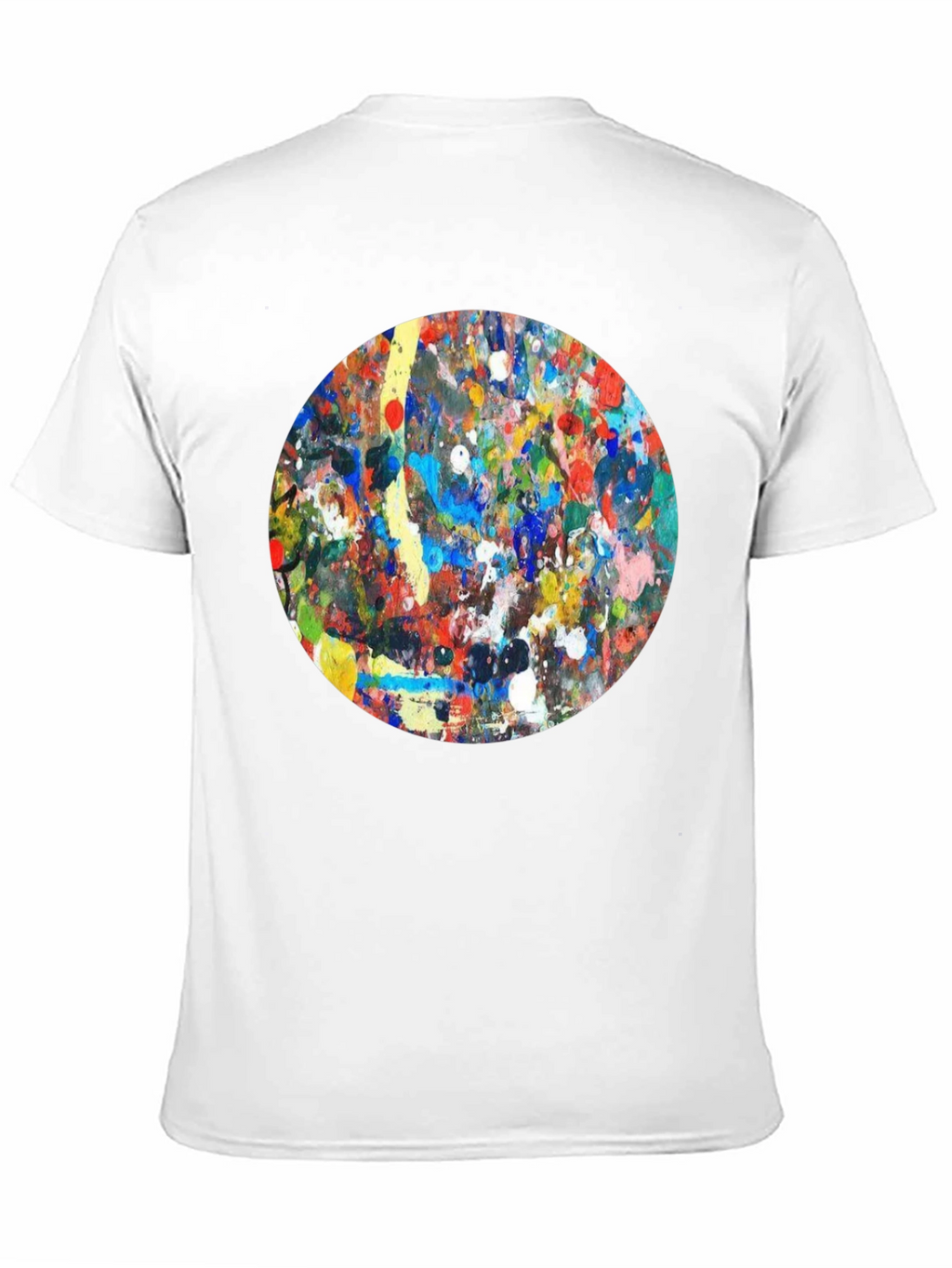 Abstract Art Circle T-Shirt - Black Crew Neck Tee