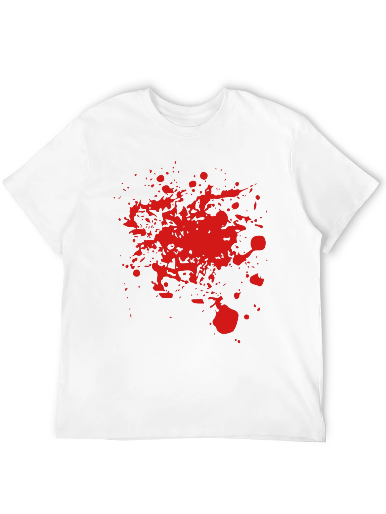 Red Splatter Graphic T-Shirt - Bold Black Tee