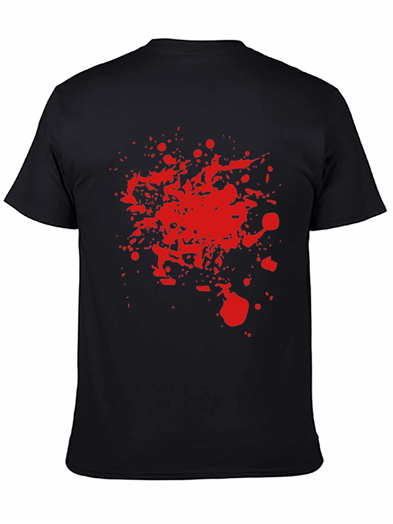 Red Splatter Graphic T-Shirt - Bold Black Tee