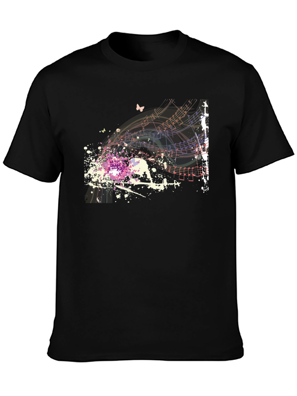 Abstract Music Notes Mens Graphic T-Shirt
