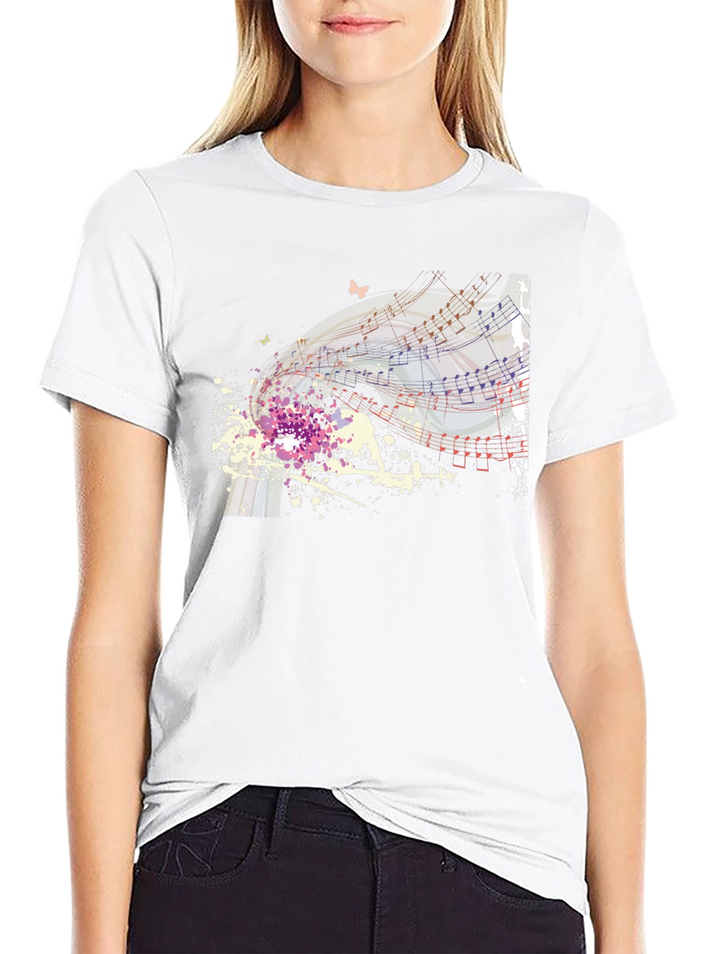 Abstract Music Notes Mens Graphic T-Shirt