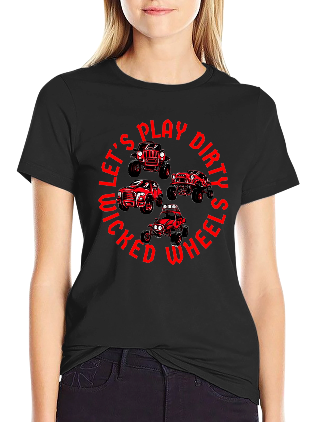 Lets Play Dirty Wicked Wheels T-Shirt