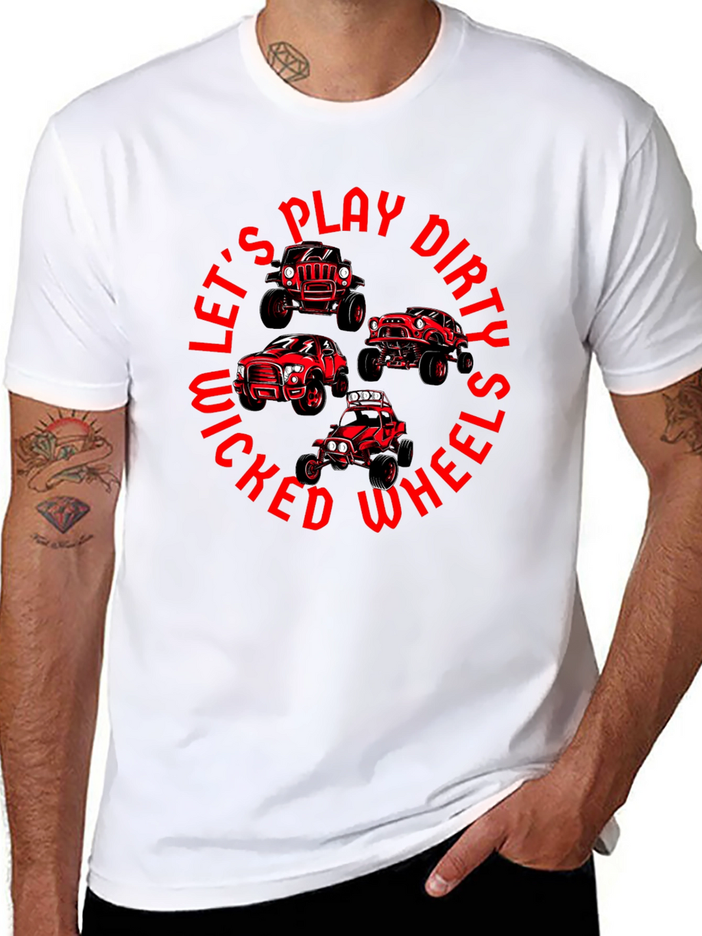 Lets Play Dirty Wicked Wheels T-Shirt