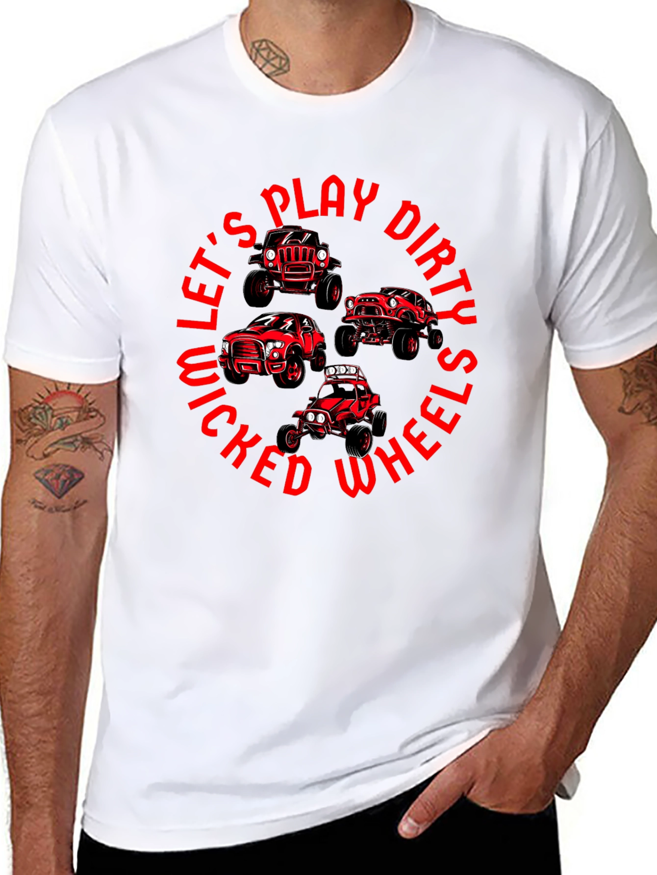 Lets Play Dirty Wicked Wheels T-Shirt