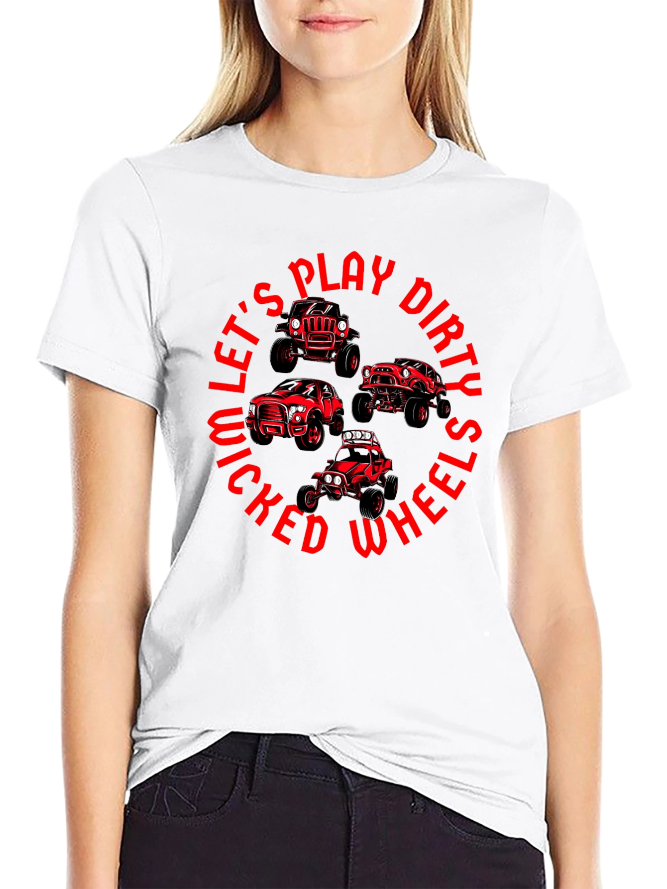 Lets Play Dirty Wicked Wheels T-Shirt